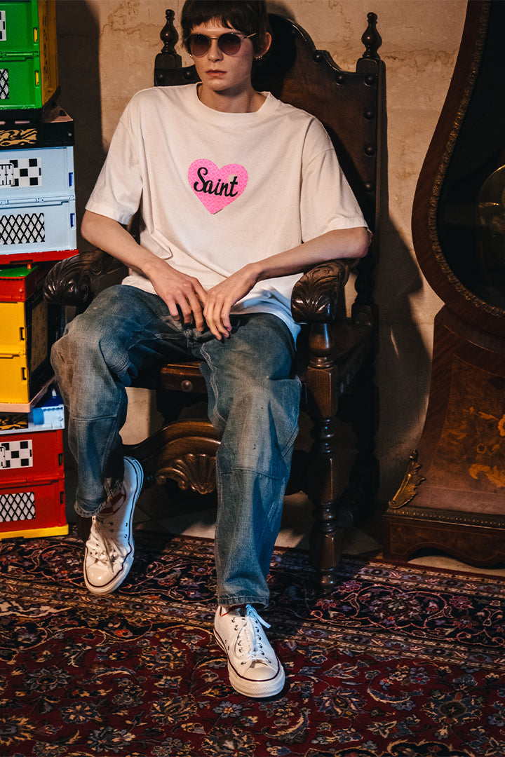 SS TEE/HEART SAINT/WHITE