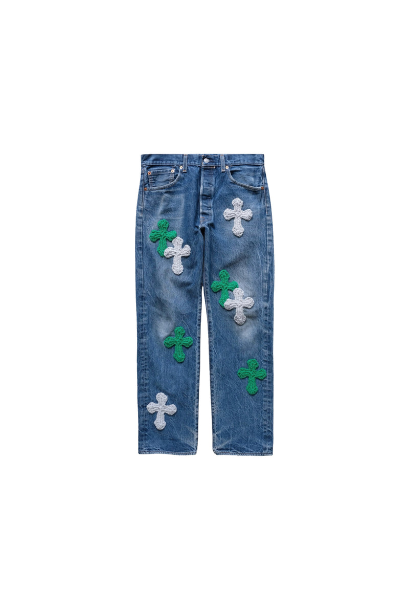 3D cross knit Denim