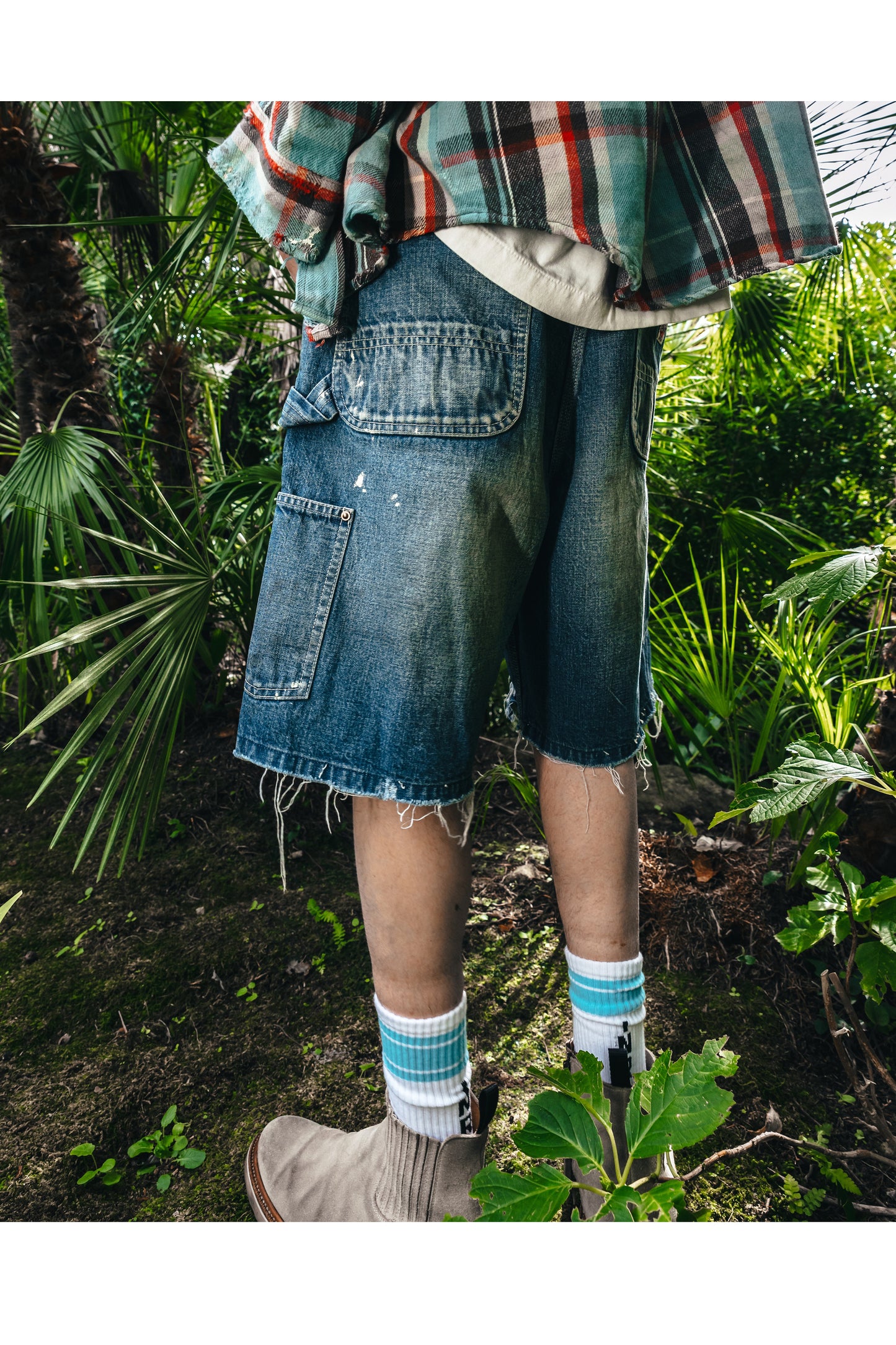 DOUBLE KNEE SHORTS/BLUE