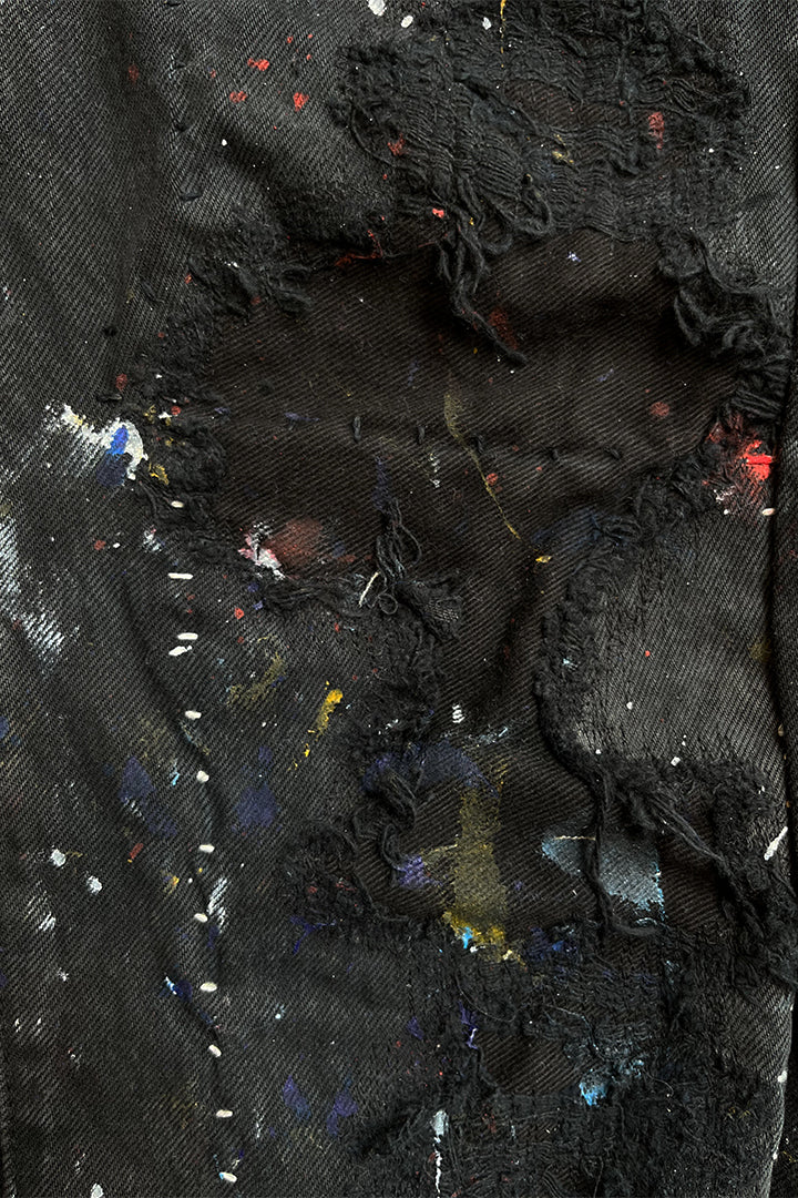STITCH PAINT BLACK PANTS