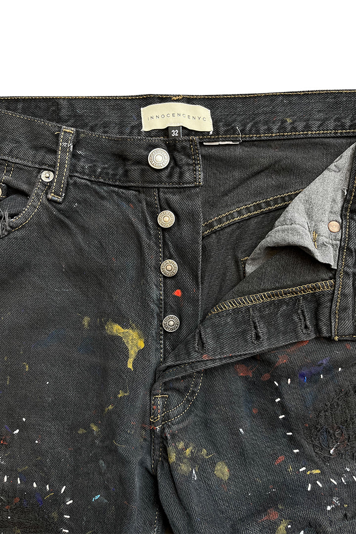 STITCH PAINT BLACK PANTS