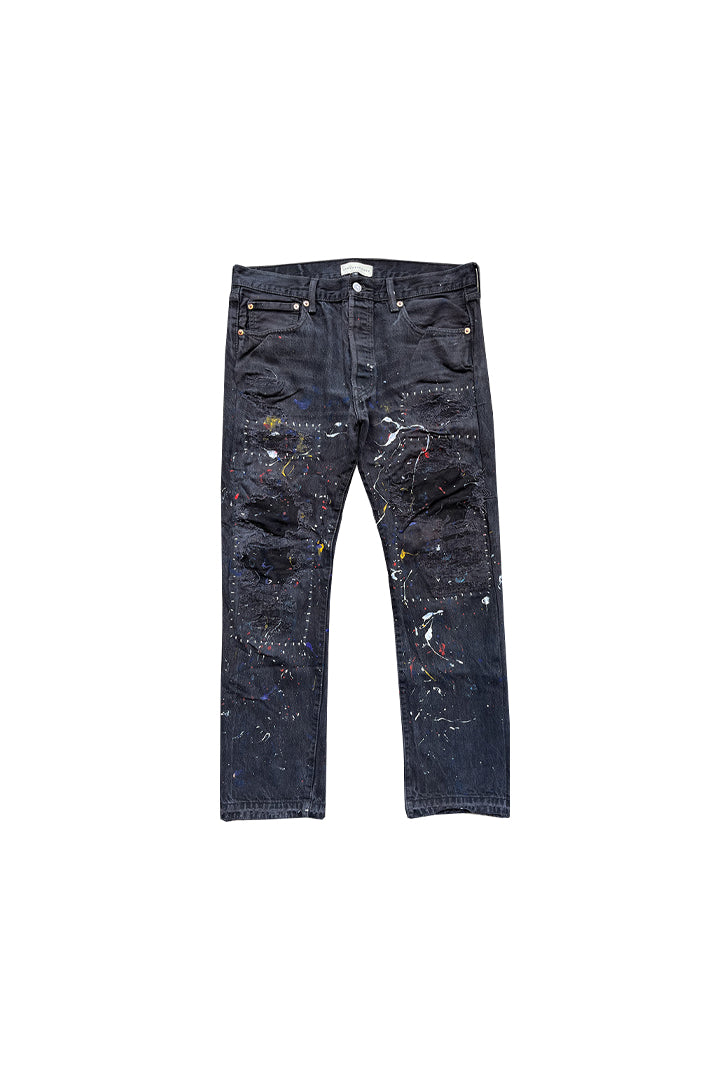 STITCH PAINT BLACK PANTS
