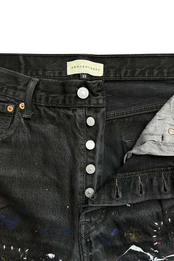 STITCH PAINT BLACK PANTS