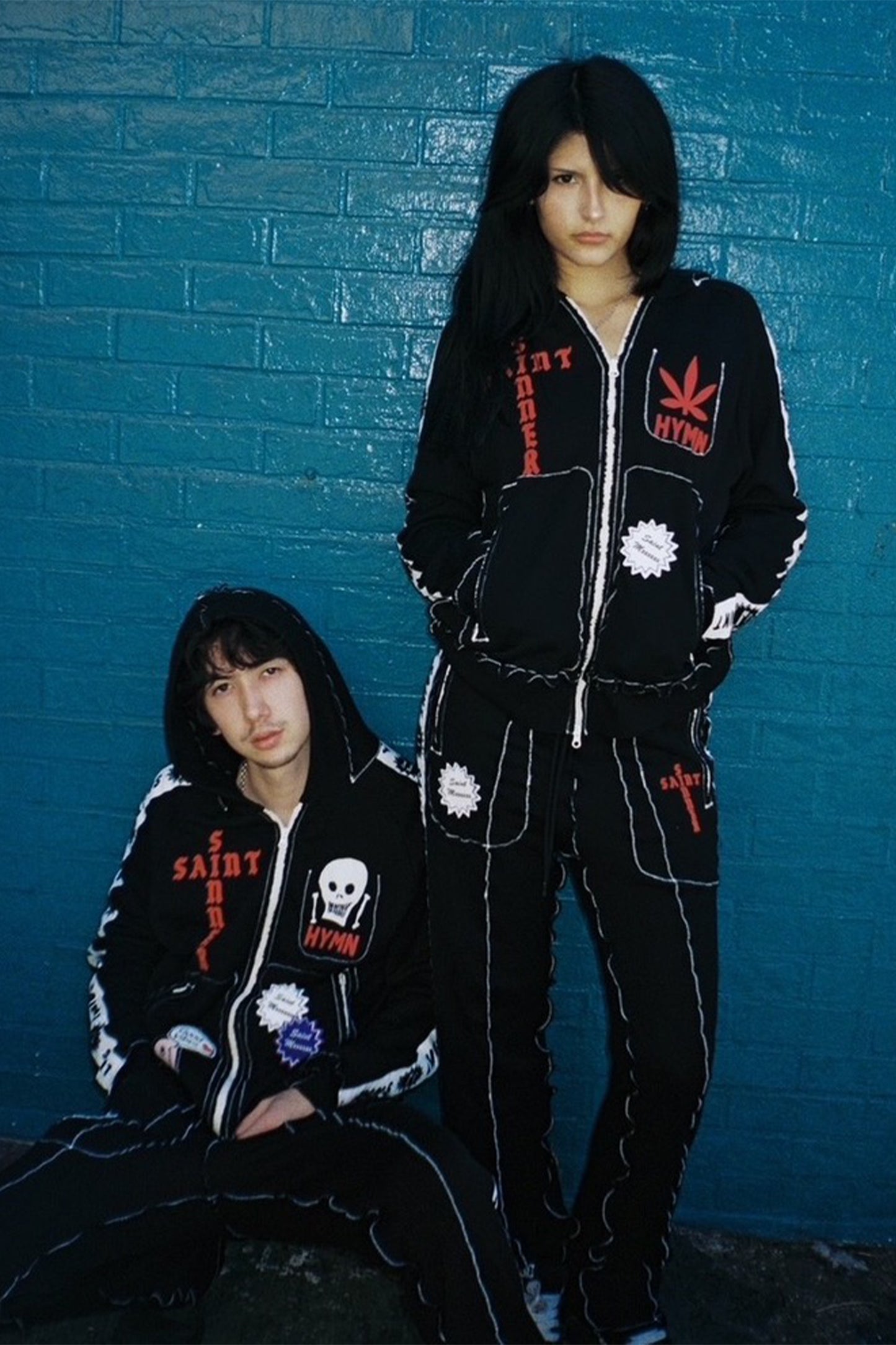 ALM_ZIP HOODIE/BLACK