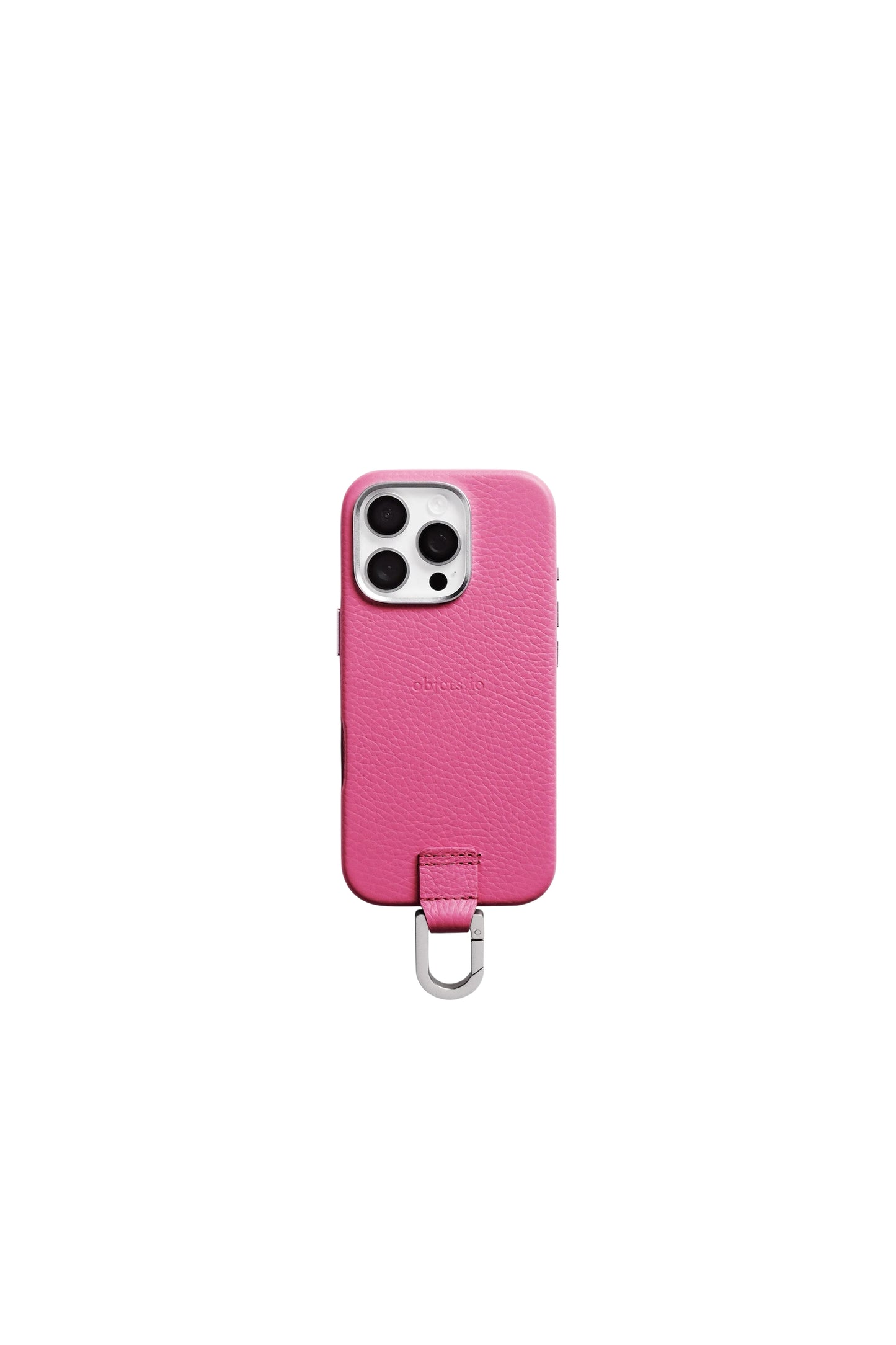 iPhone カラビナレザーケース【17. 16. 15】/ Shocking Pink