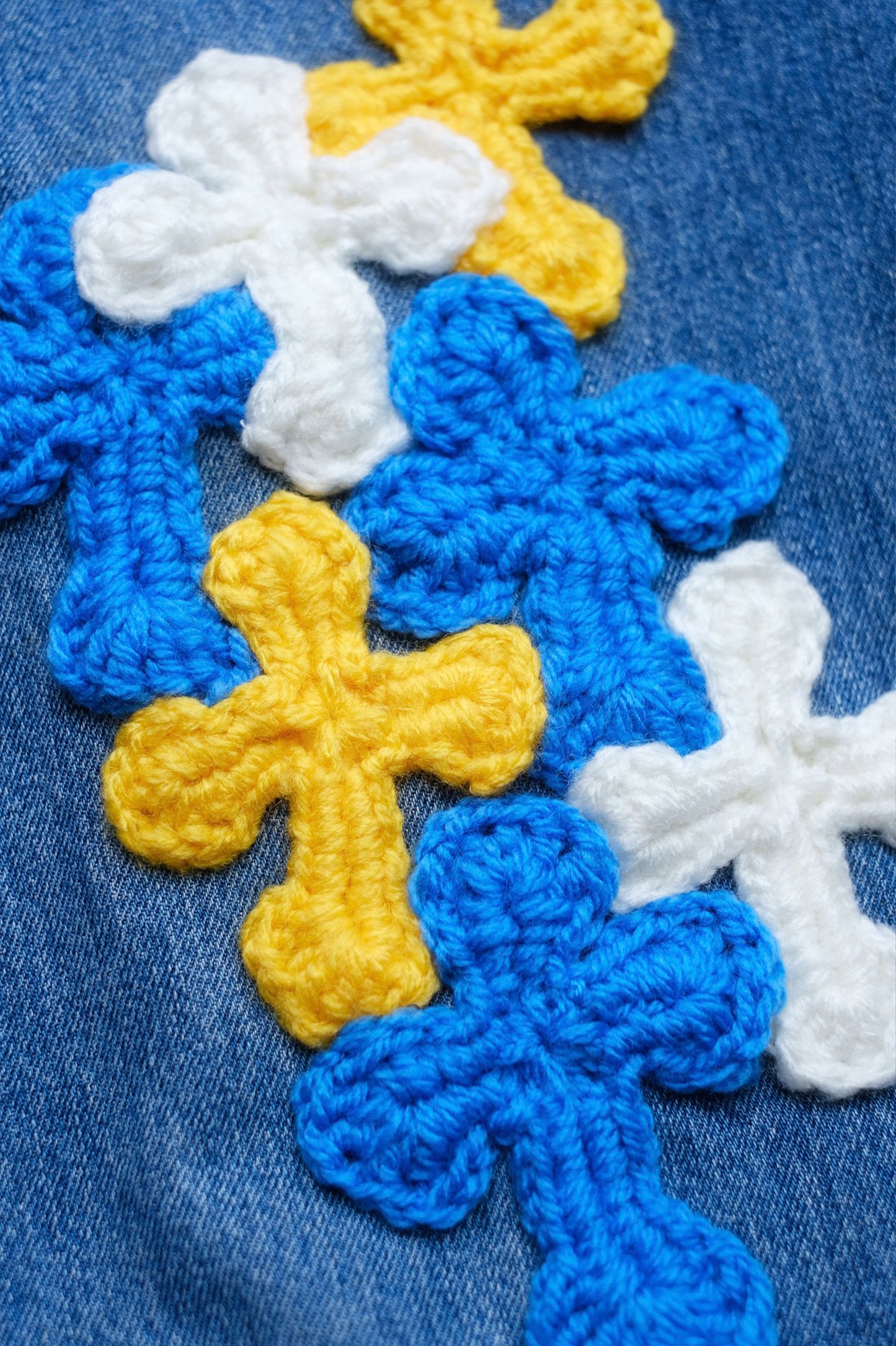 3D cross knit Denim
