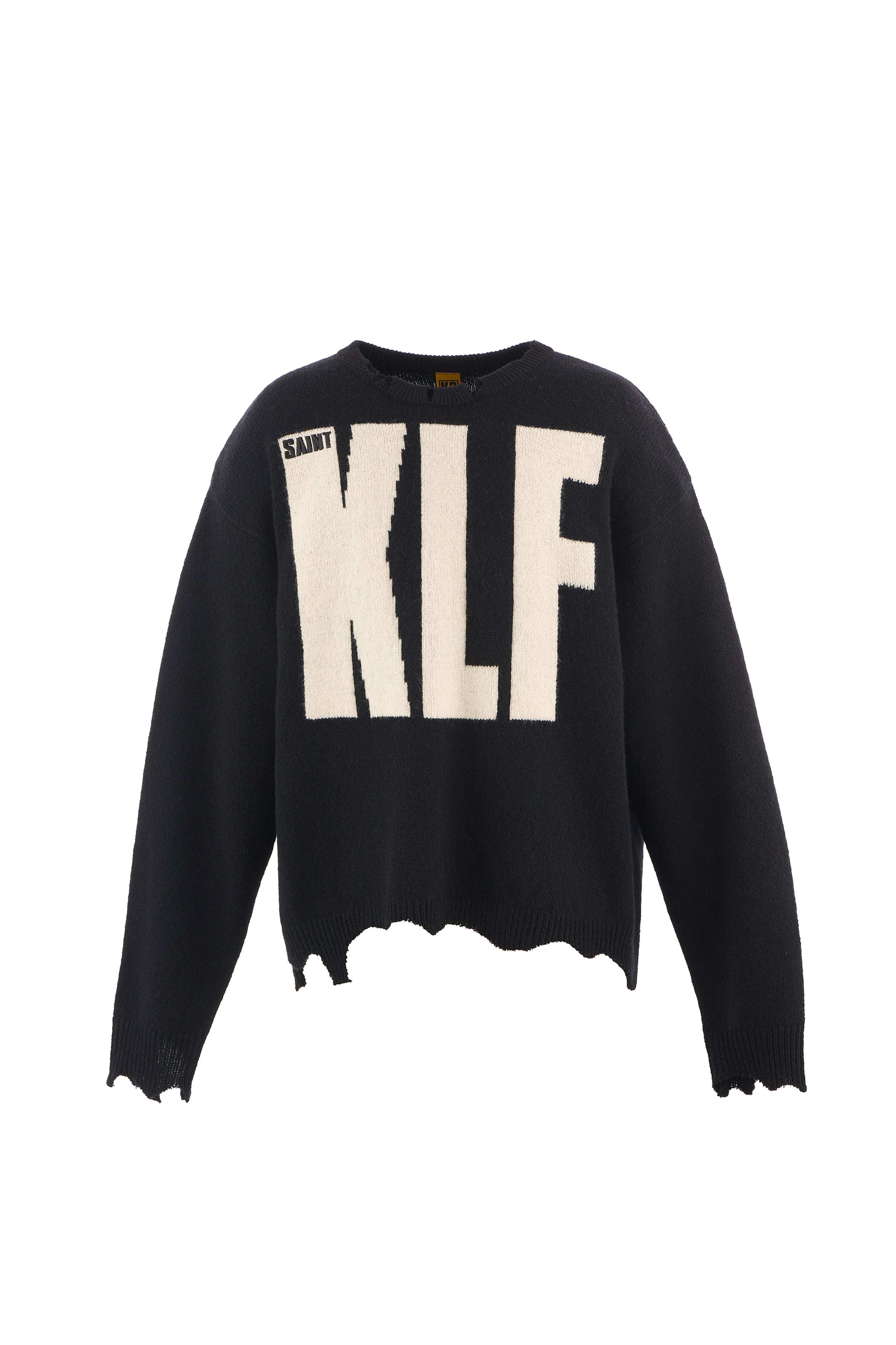 Saint Mxxxxxx (セントマイケル) /KLF_CREW NECK KNIT/KLF/BLACK│正規