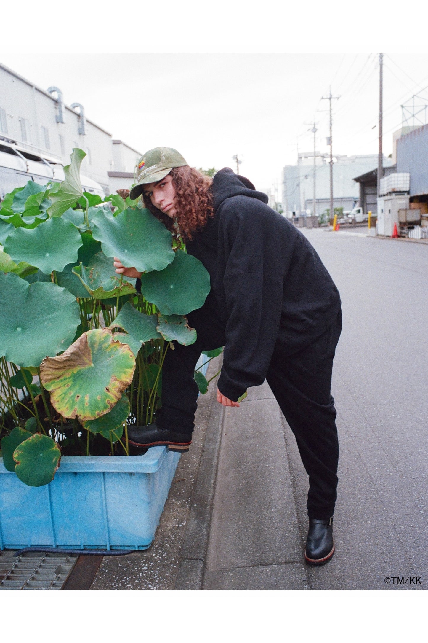 SWEAT PANTS/FLOWER/BLACK