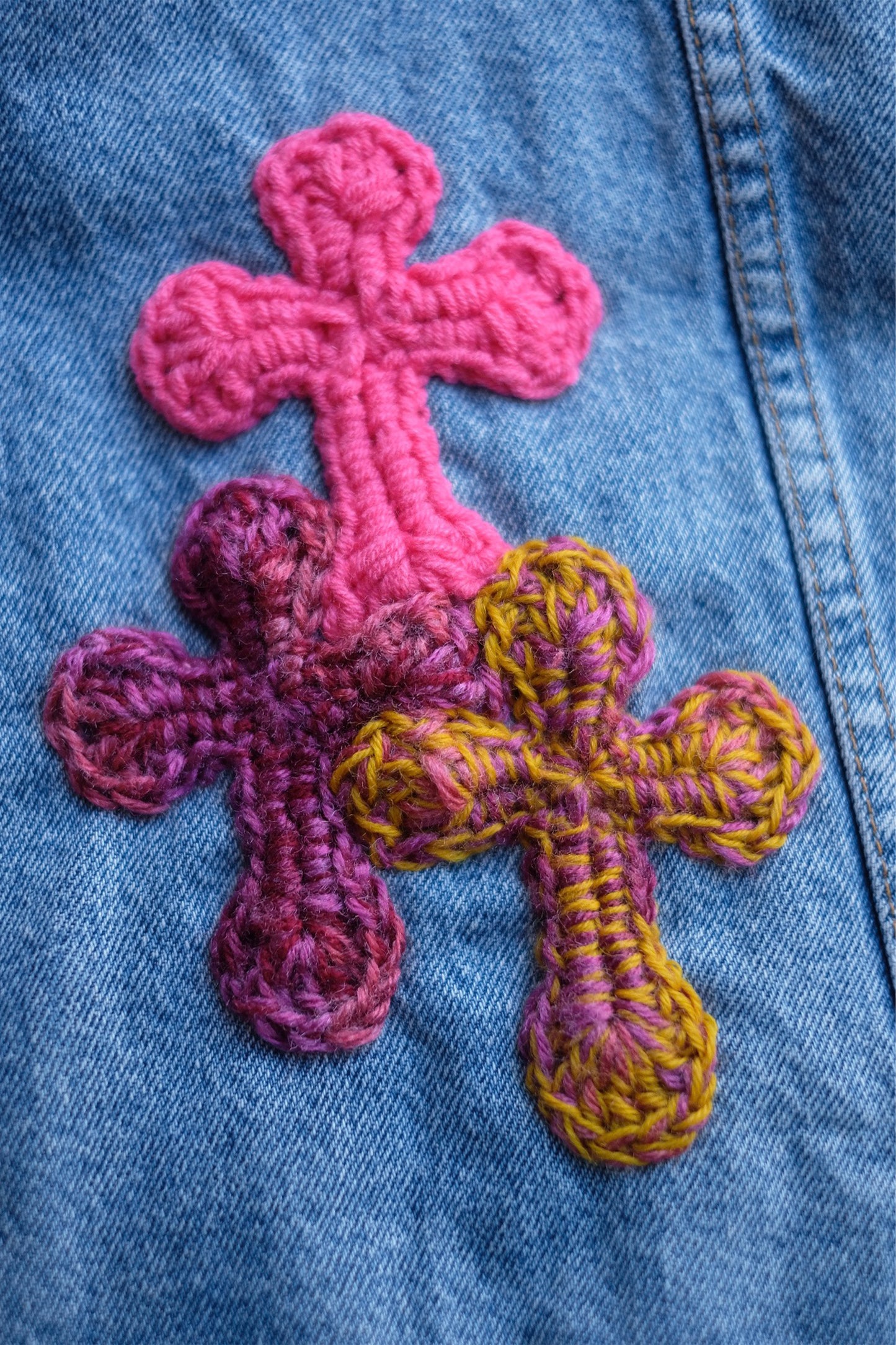 3D cross knit Denim Jacket