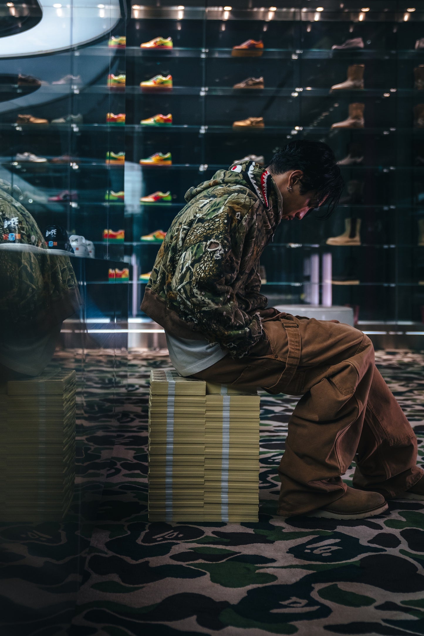 BAPE_ZIP HOODIE/ SAHARK/CAMO