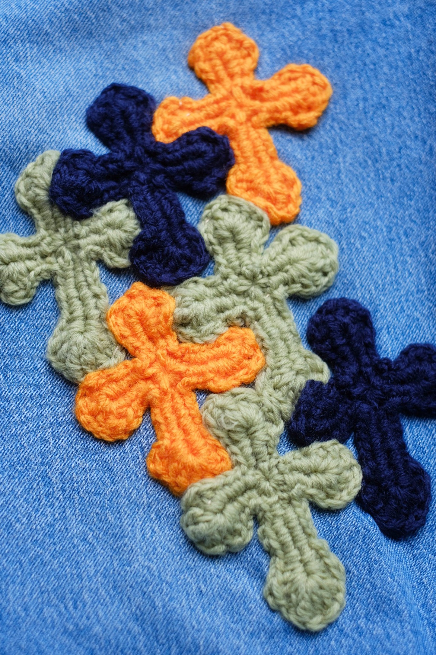 3D cross knit Denim