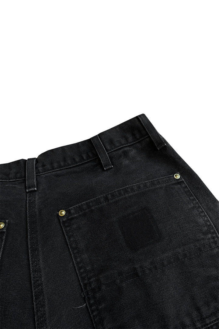 reconstructed fringe denim pants