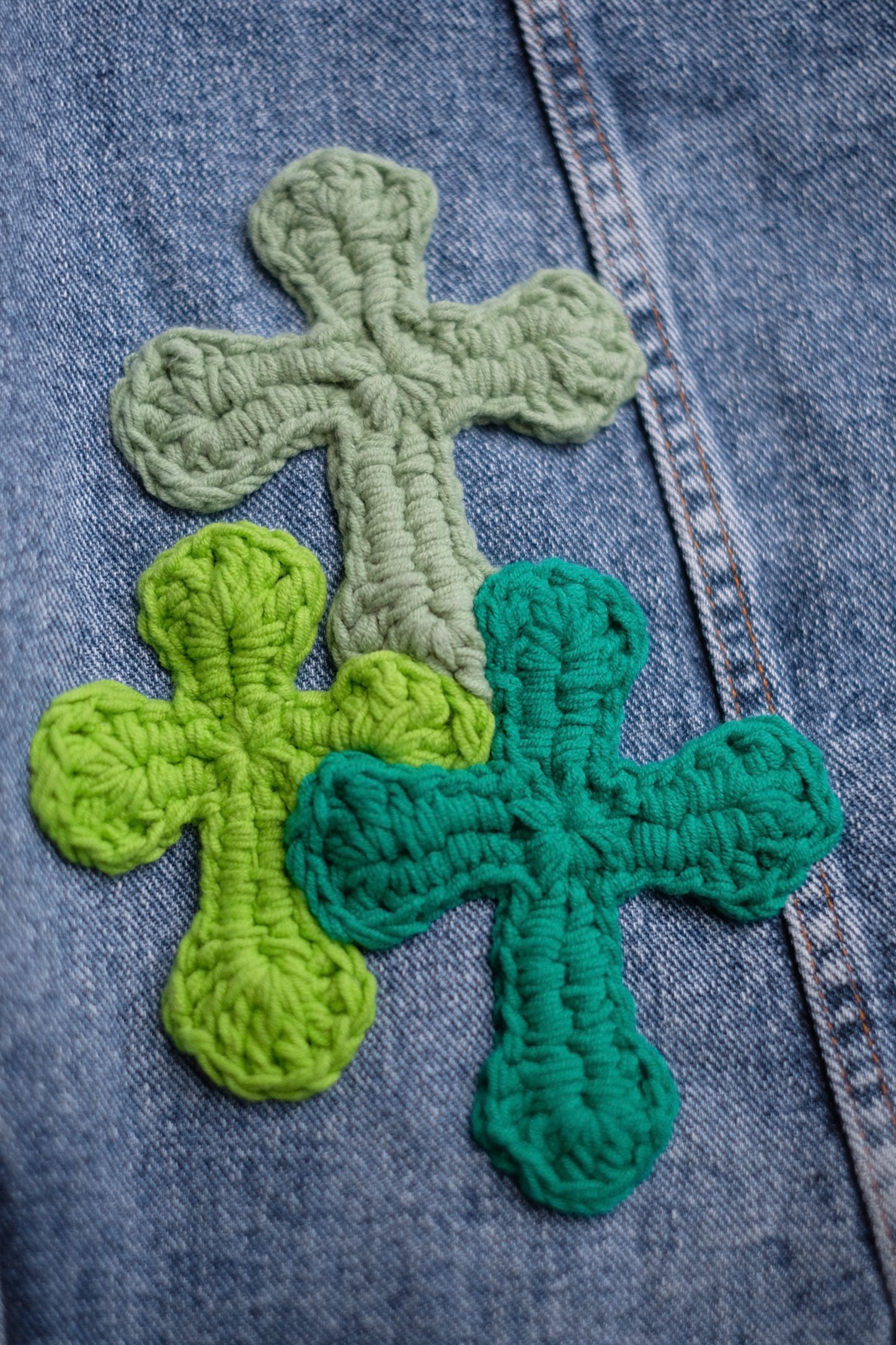 3D cross knit Denim Jacket