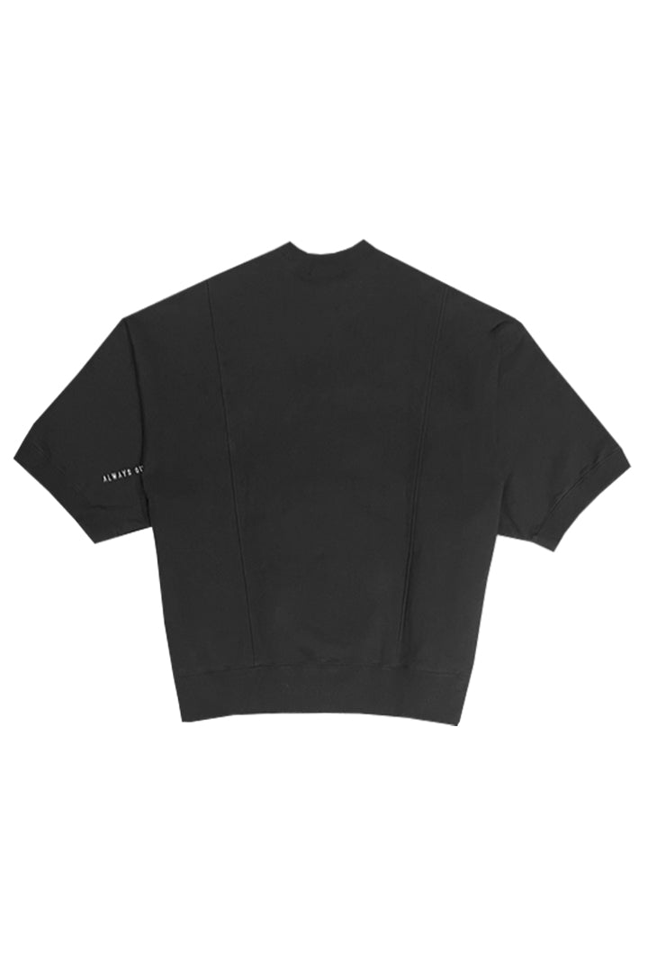 CROPPED SLEEVE CREW NECK
