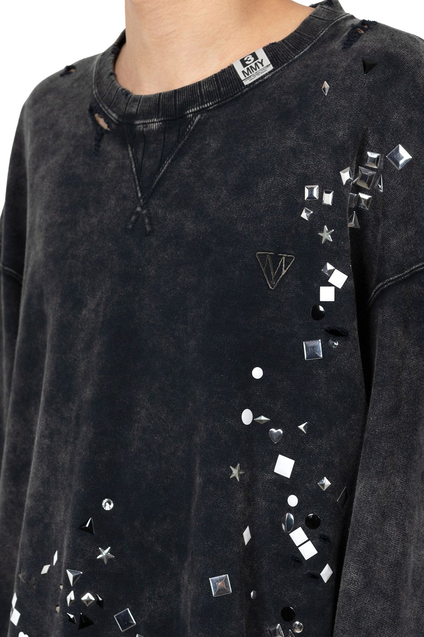 EMBELLISHED BLEACHED PULLOVER