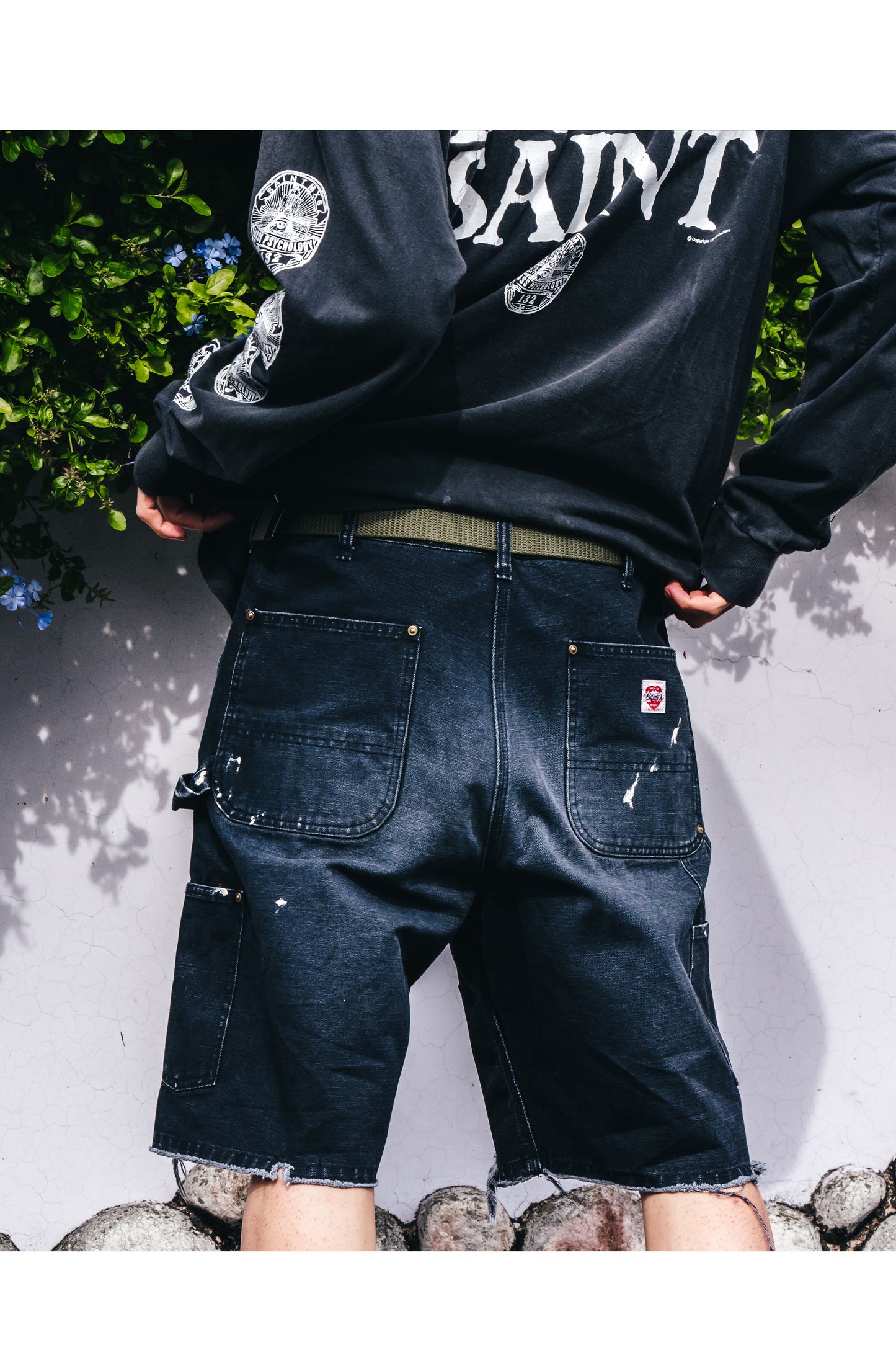 DOUBLE KNEE SHORTS/BLACK