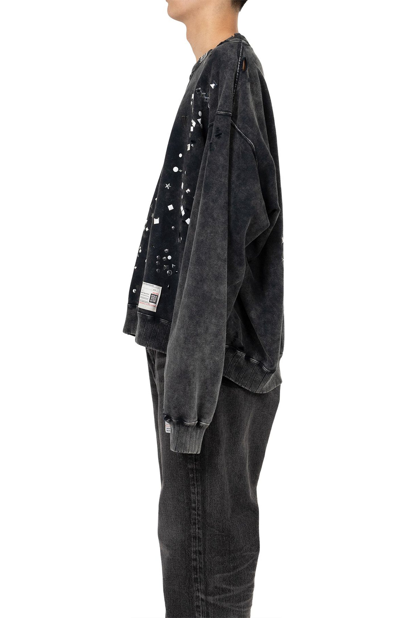 EMBELLISHED BLEACHED PULLOVER