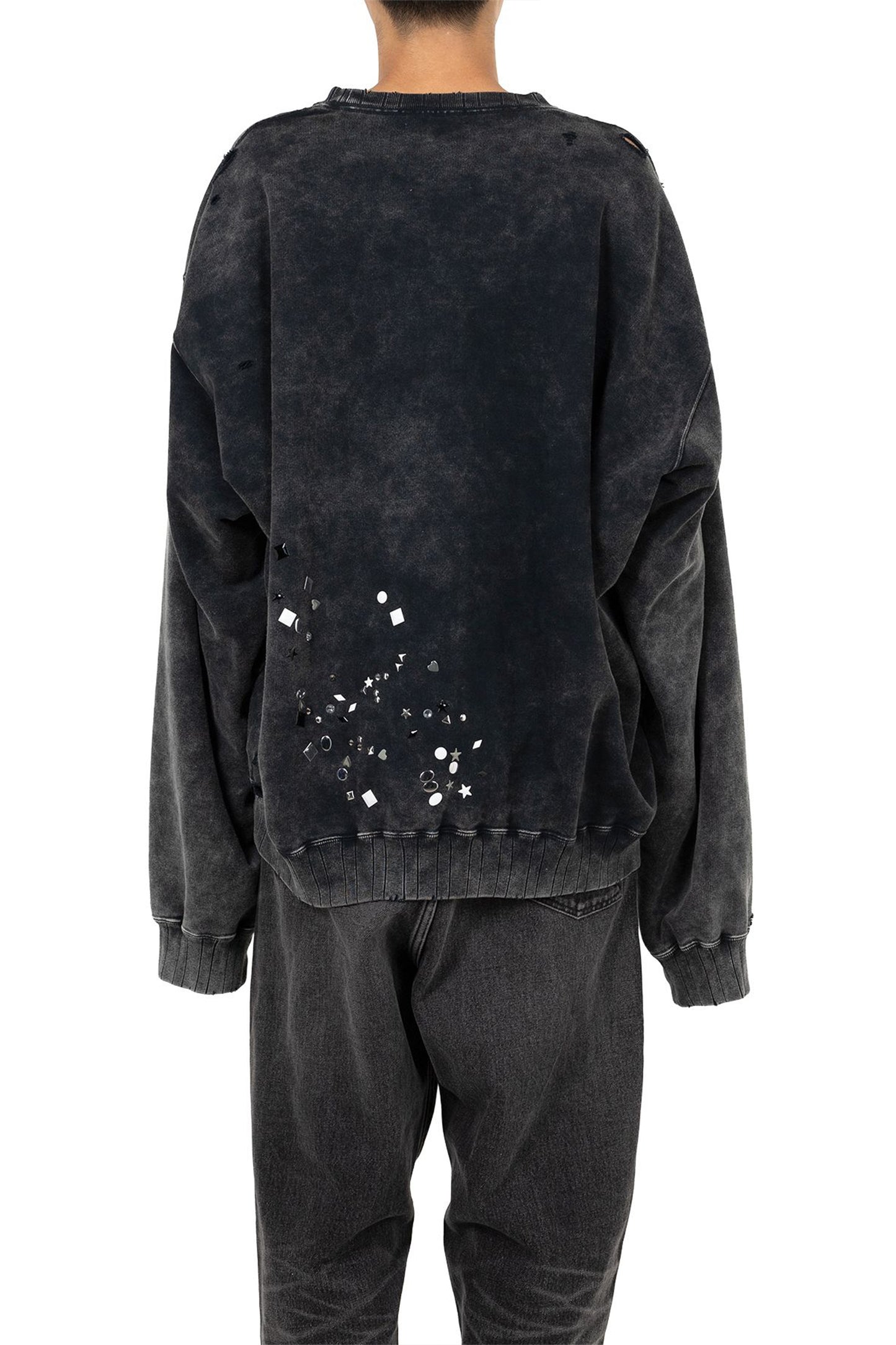 EMBELLISHED BLEACHED PULLOVER