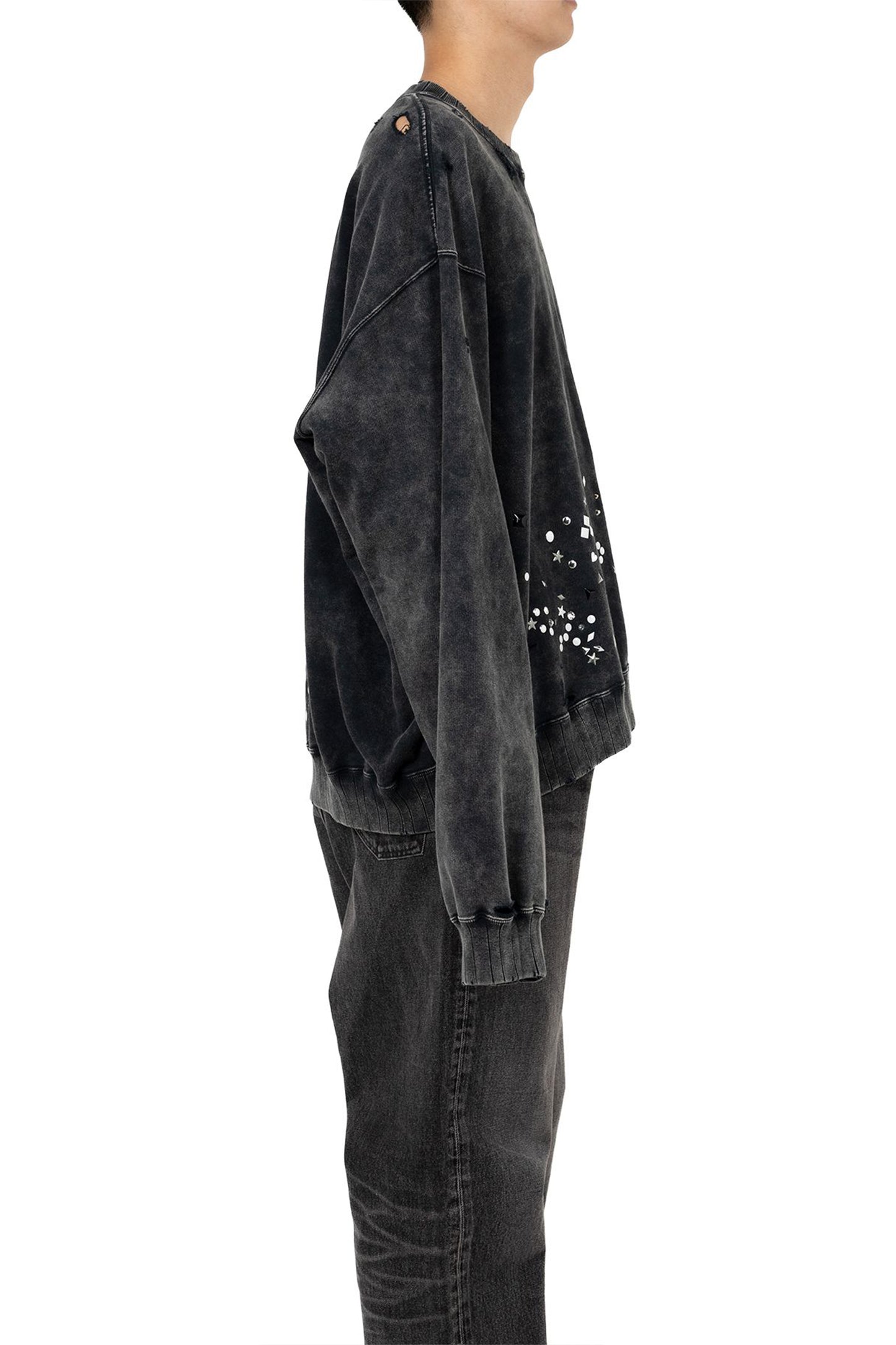EMBELLISHED BLEACHED PULLOVER