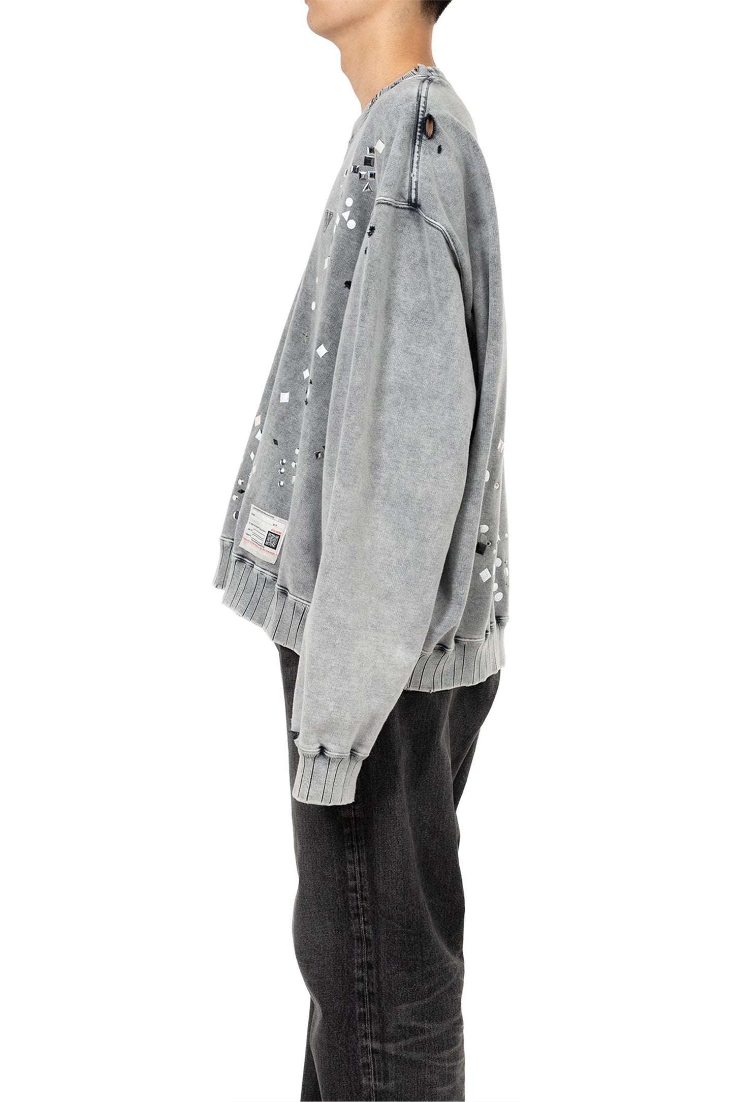 EMBELLISHED BLEACHED PULLOVER