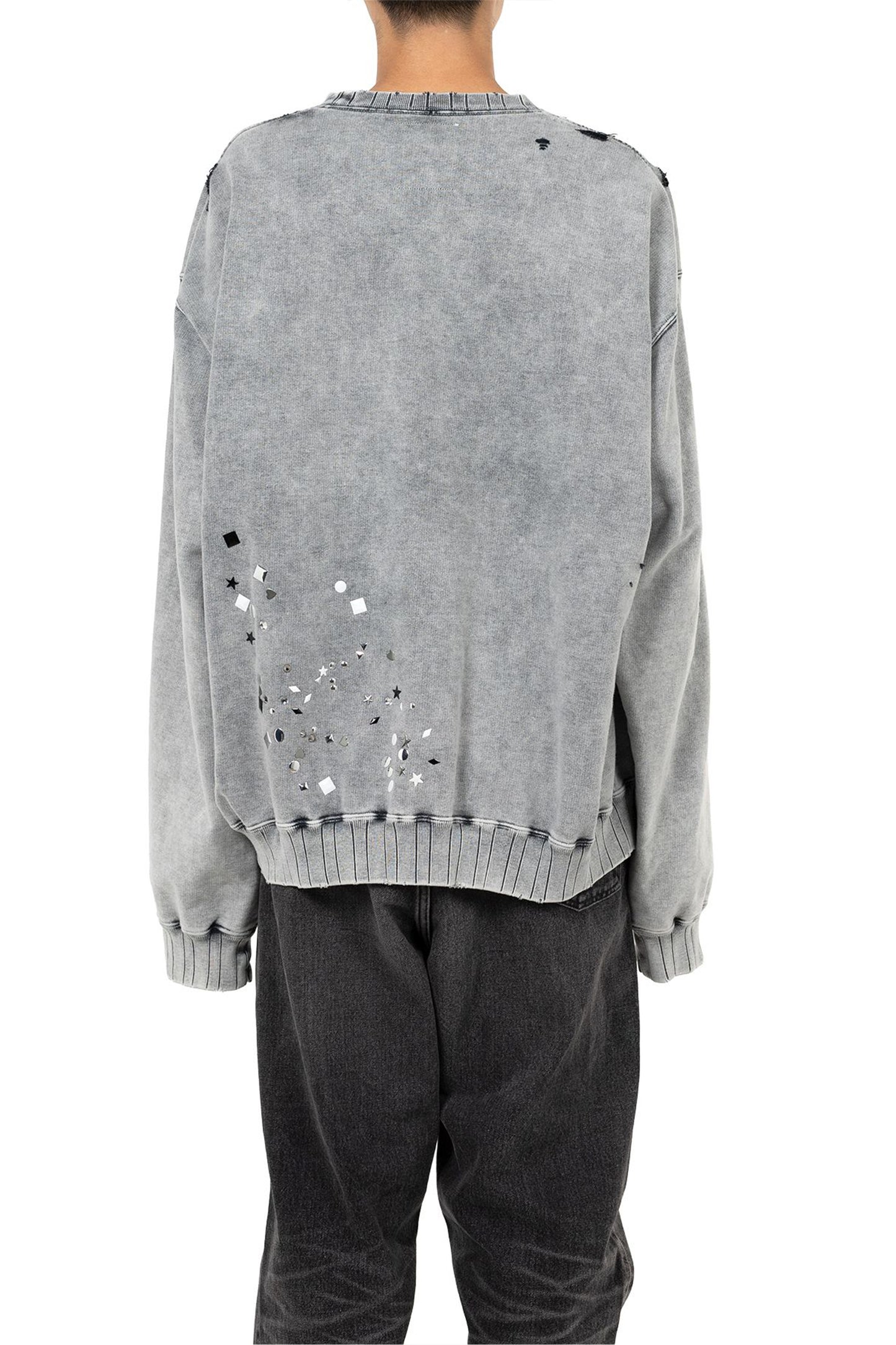 EMBELLISHED BLEACHED PULLOVER