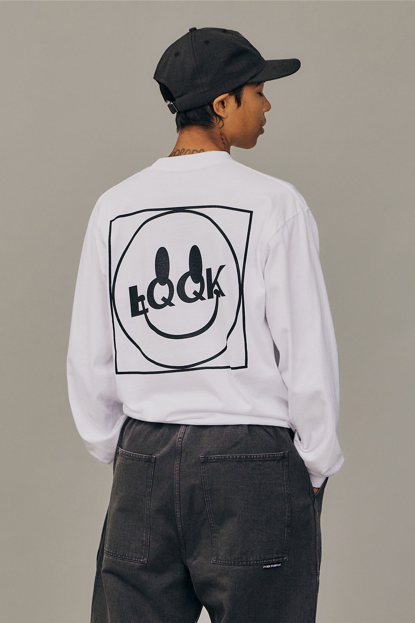 LQQK Smiley logo Pocket tee