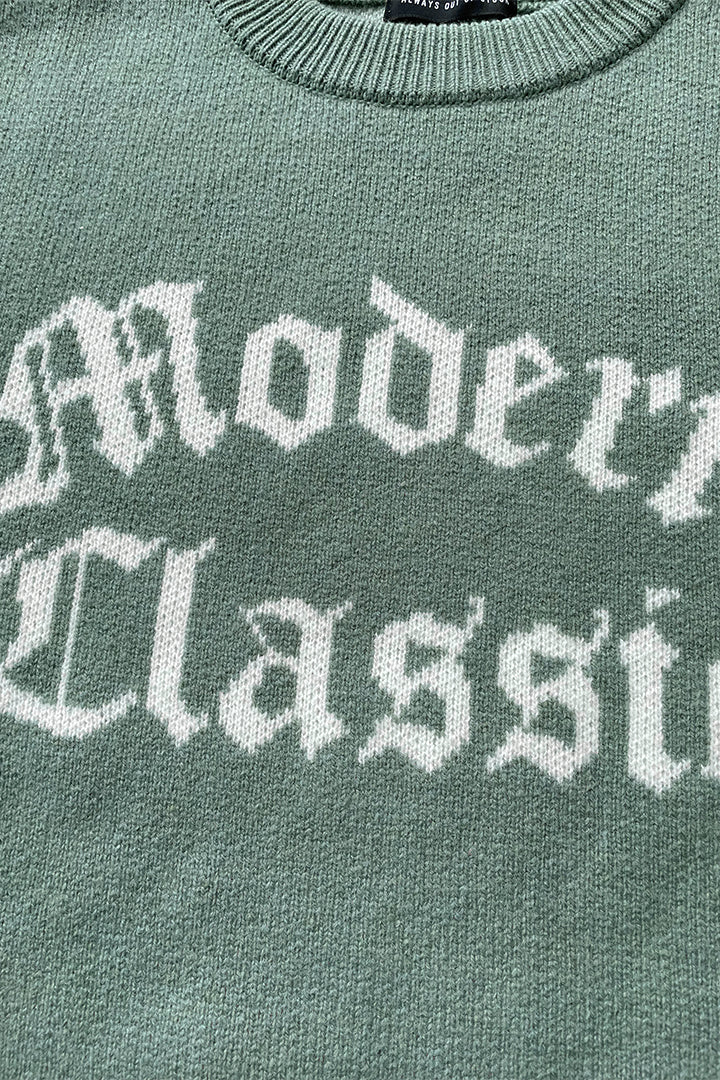 JACQUARD CREW NECK SWEATER