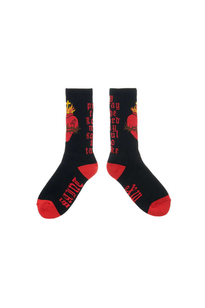 SOCKS/HEART/BLACK