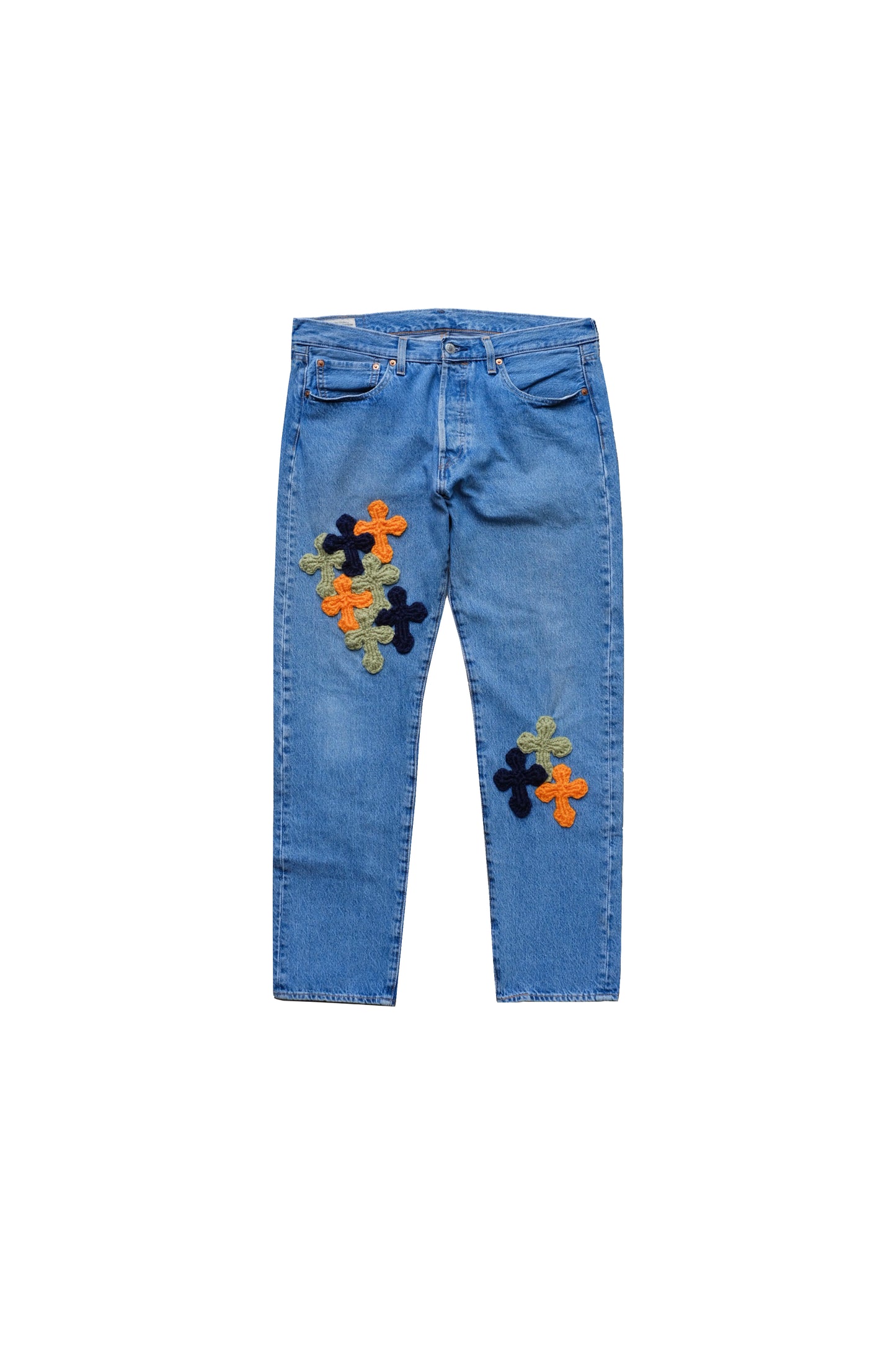 3D cross knit Denim