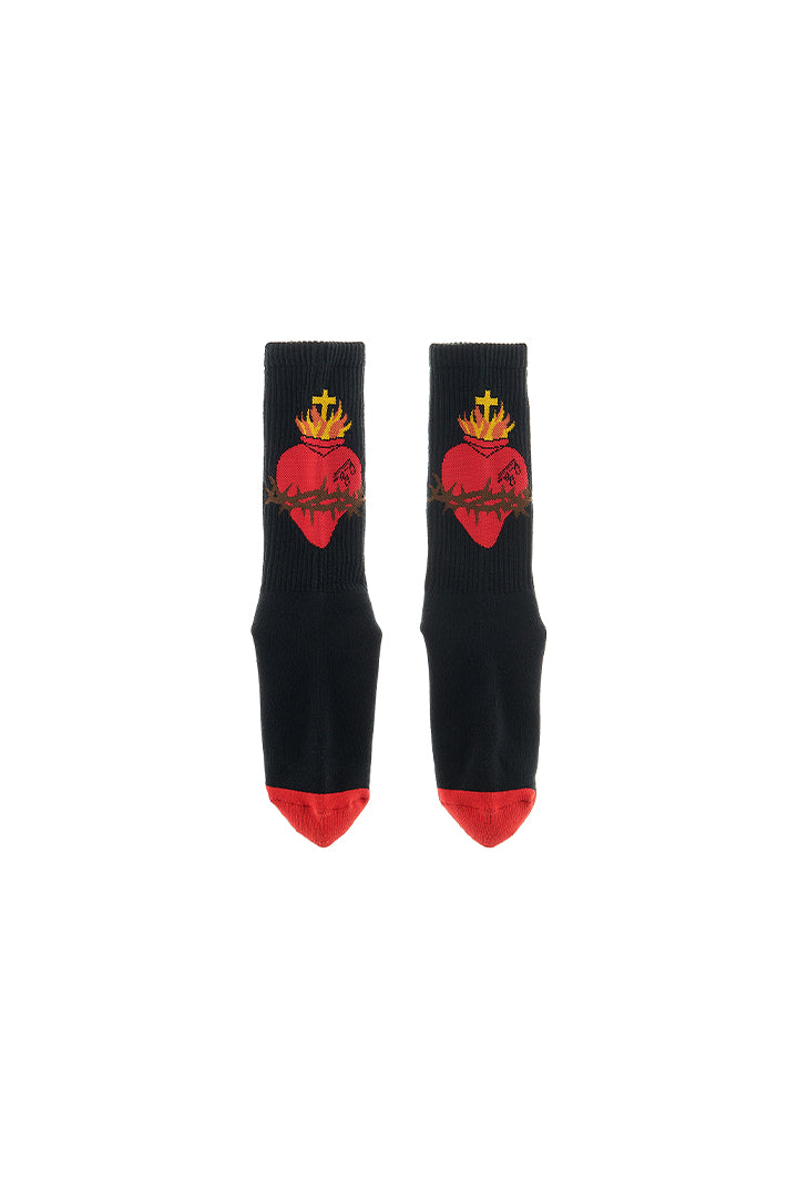 SOCKS/HEART/BLACK
