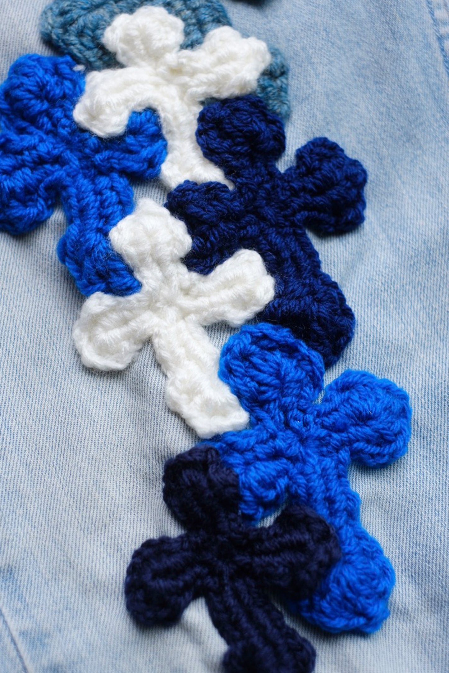 3D cross knit Denim