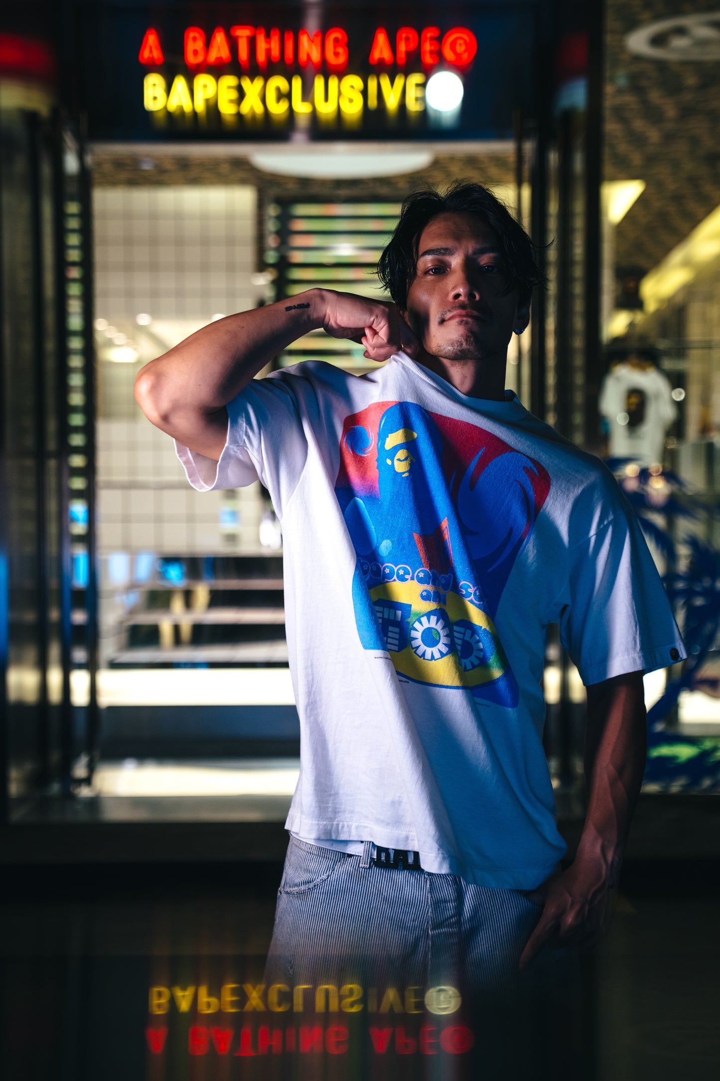 BAPE_SS TEE/GOD/ WHITE