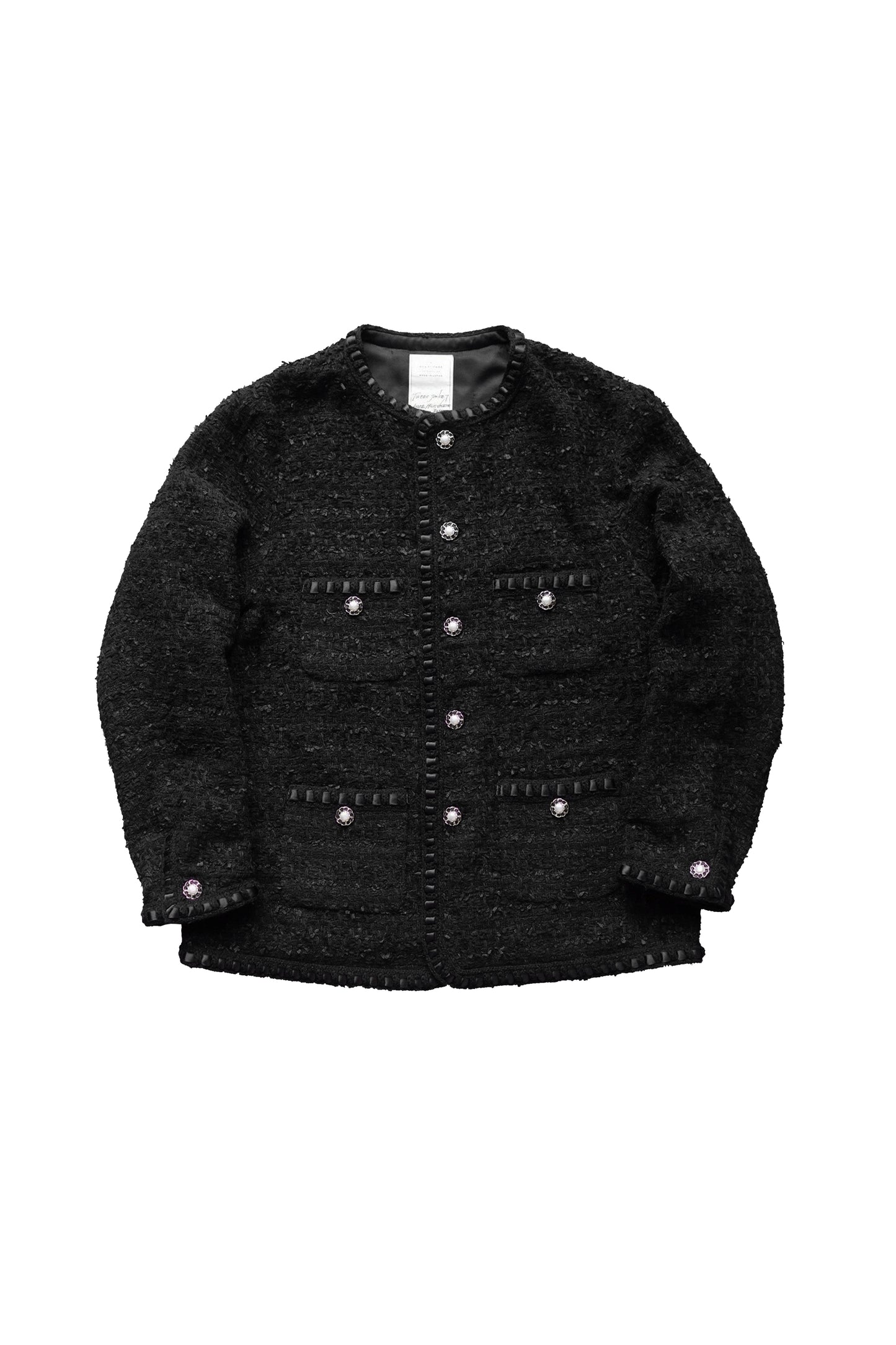 TWEED JACKET/PEARL-BLK