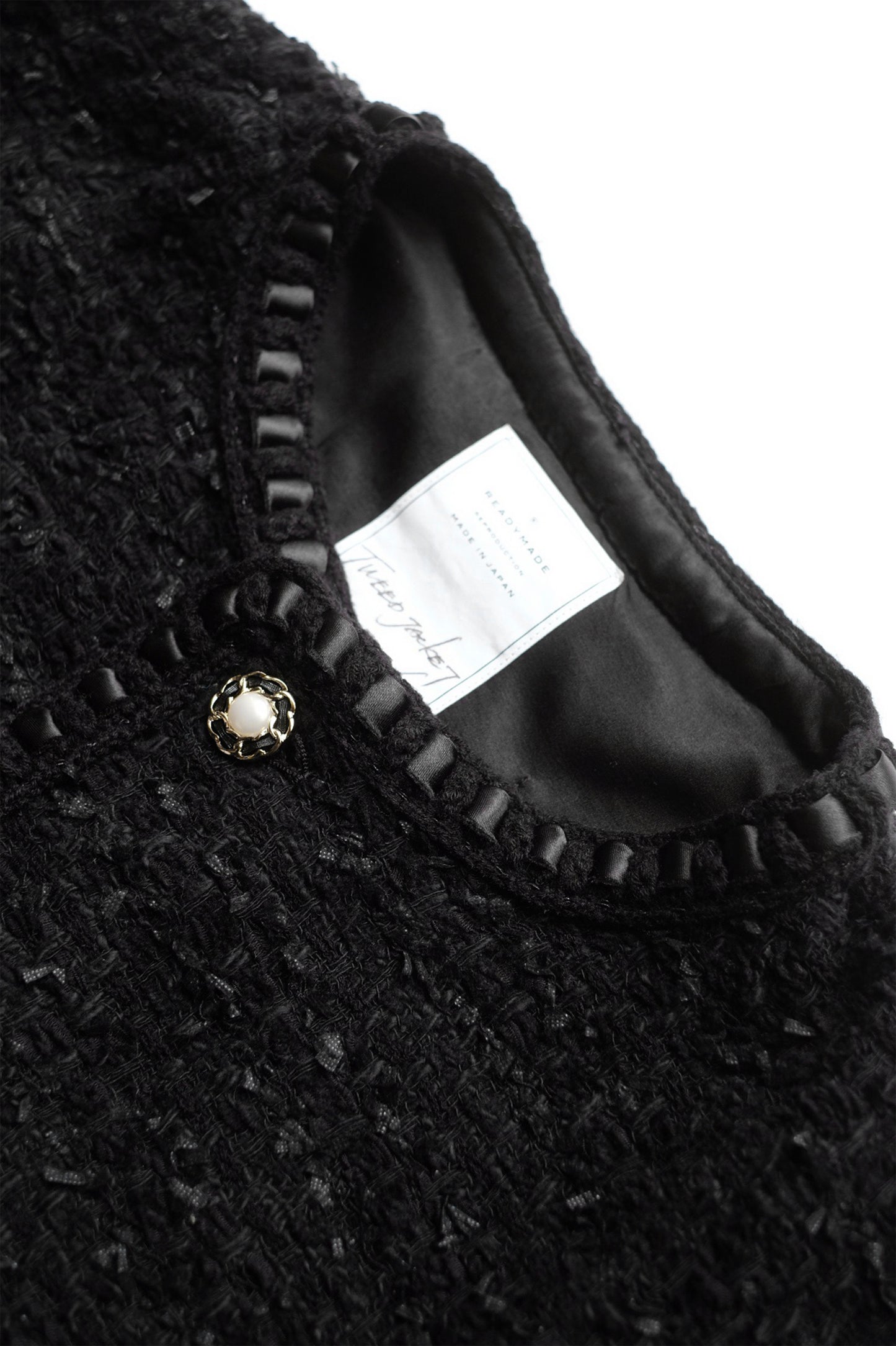 TWEED JACKET/PEARL-BLK