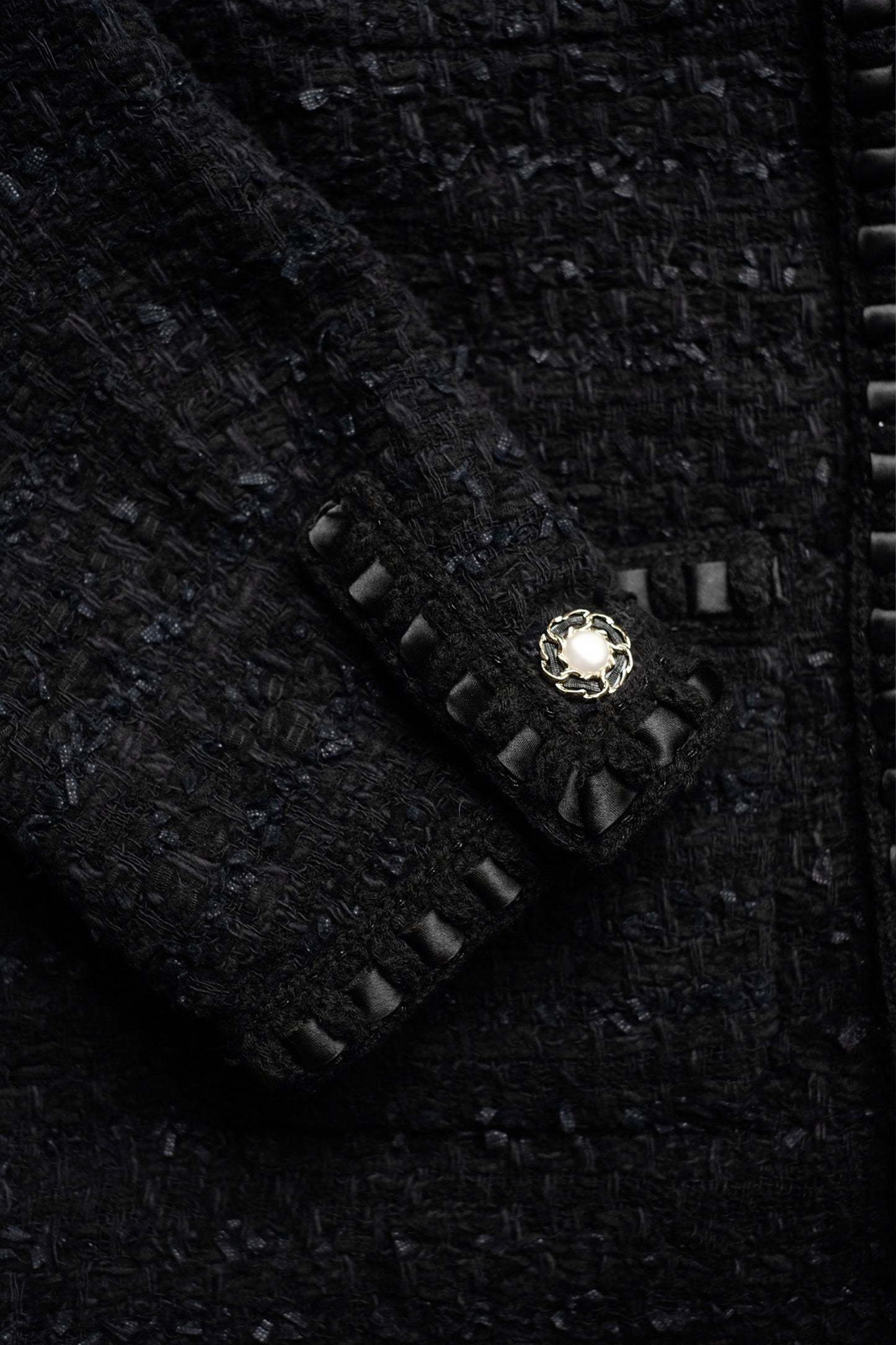 TWEED JACKET/PEARL-BLK