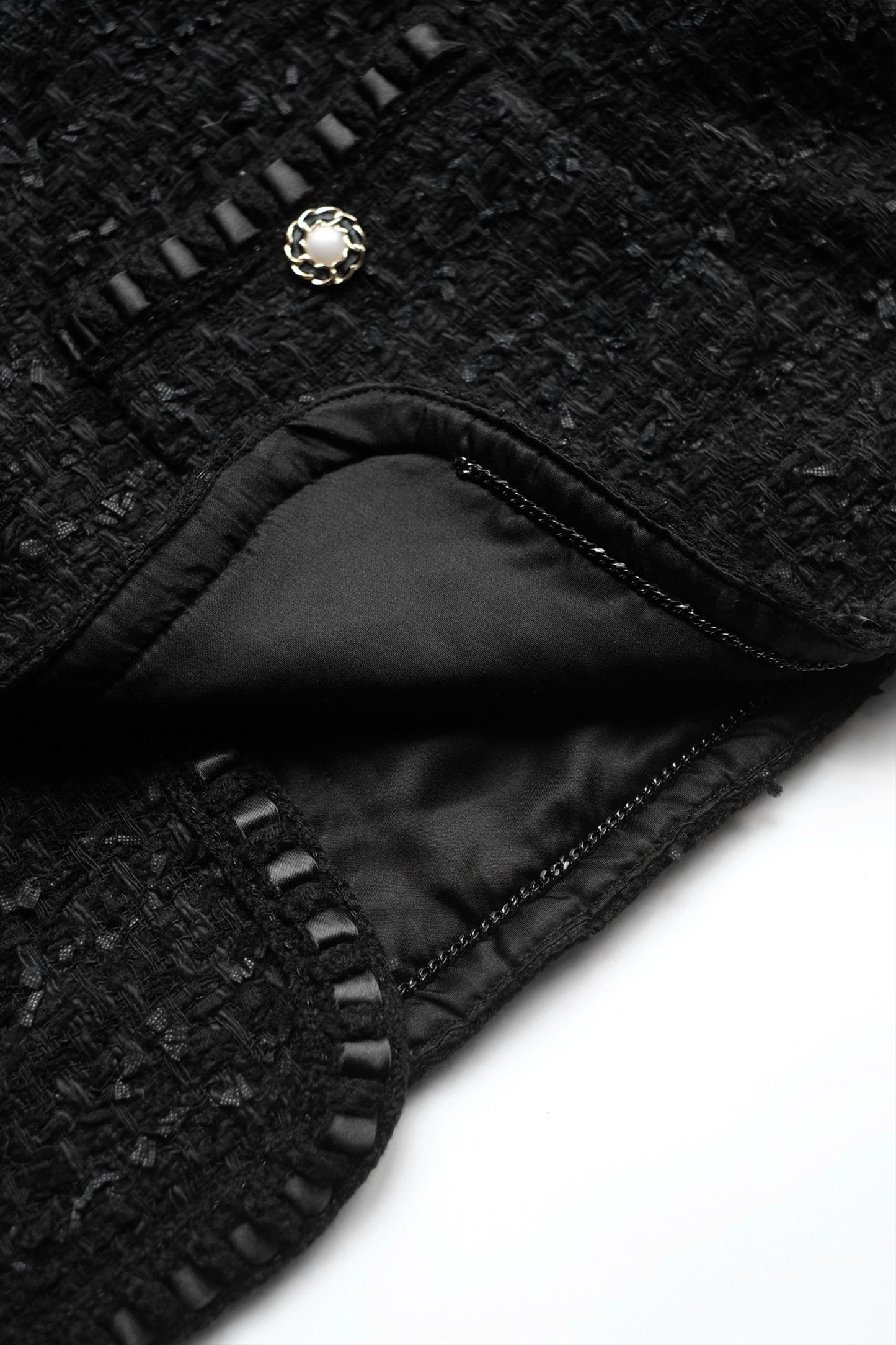 TWEED JACKET/PEARL-BLK