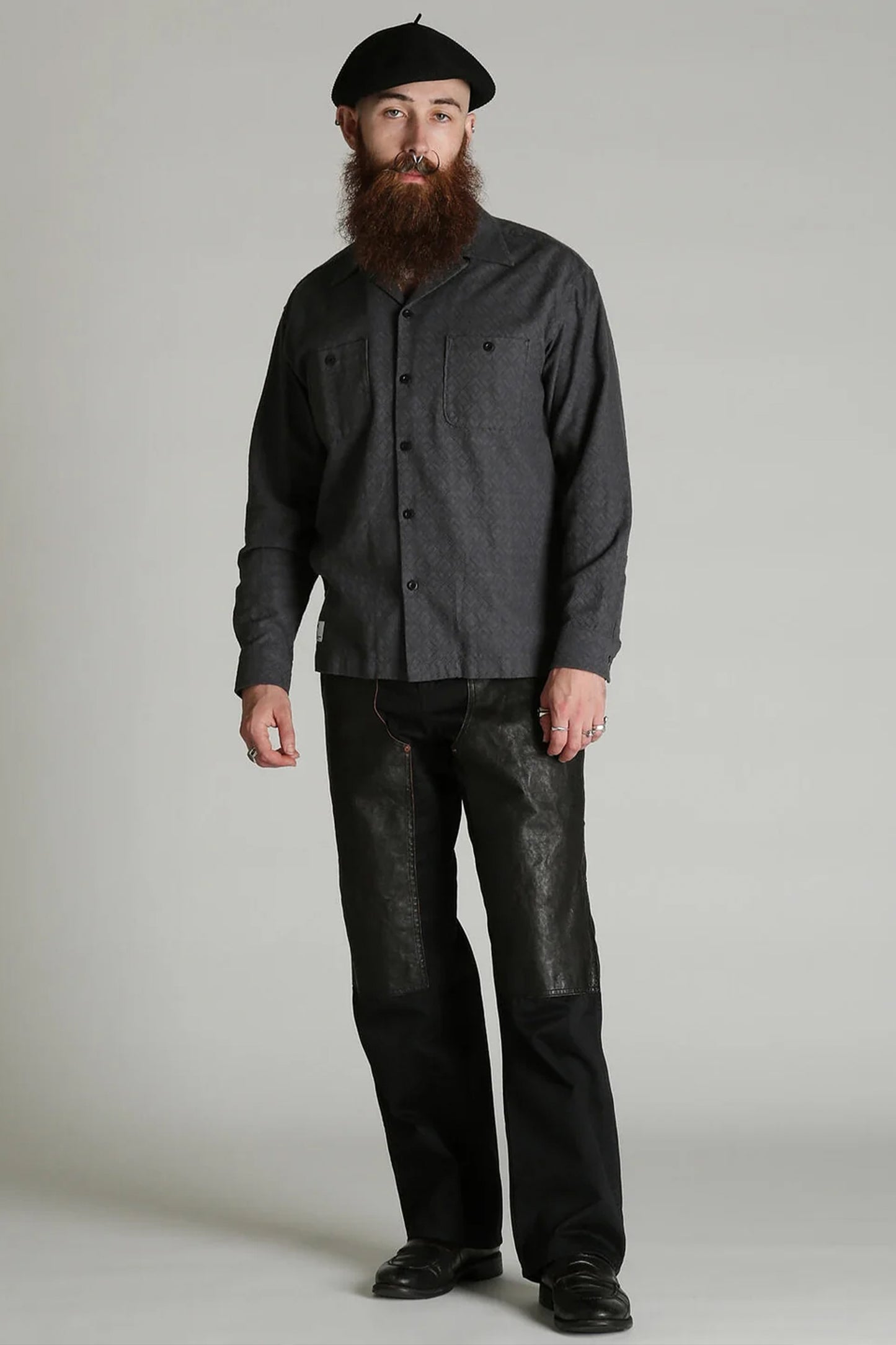 LEATHER COMB. DOUBLE KNEE PANTS
