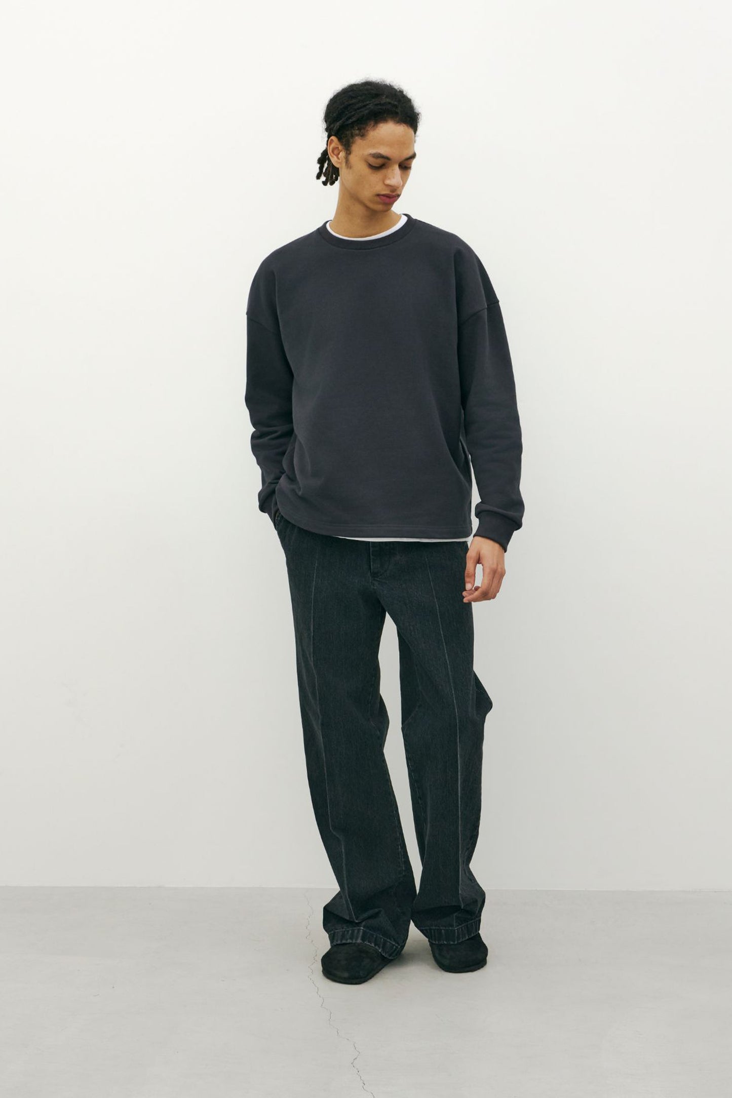 DENIM WIDE TROUSERS