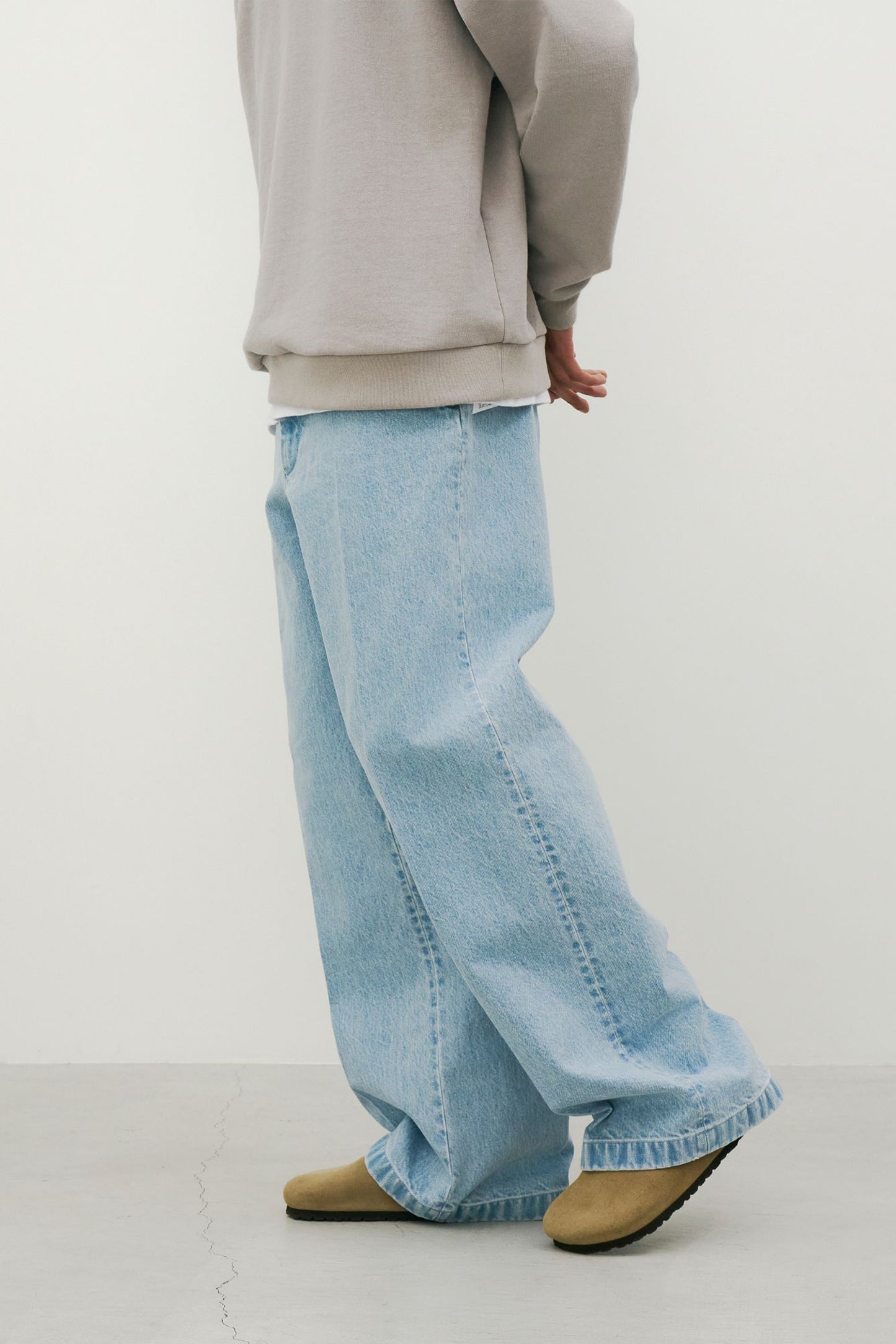 DENIM WIDE TROUSERS