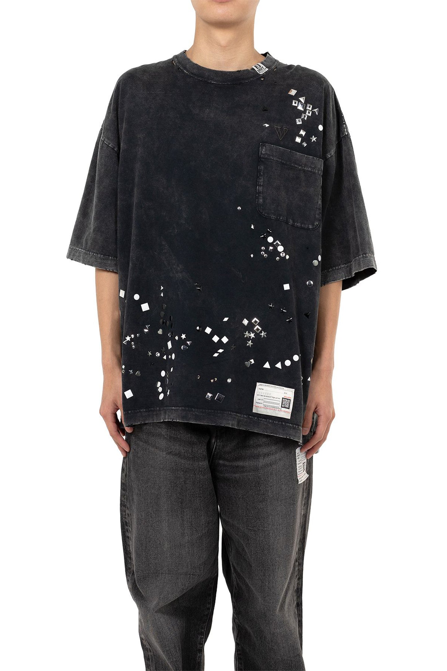 EMBELLISHED BLEACHED TEE