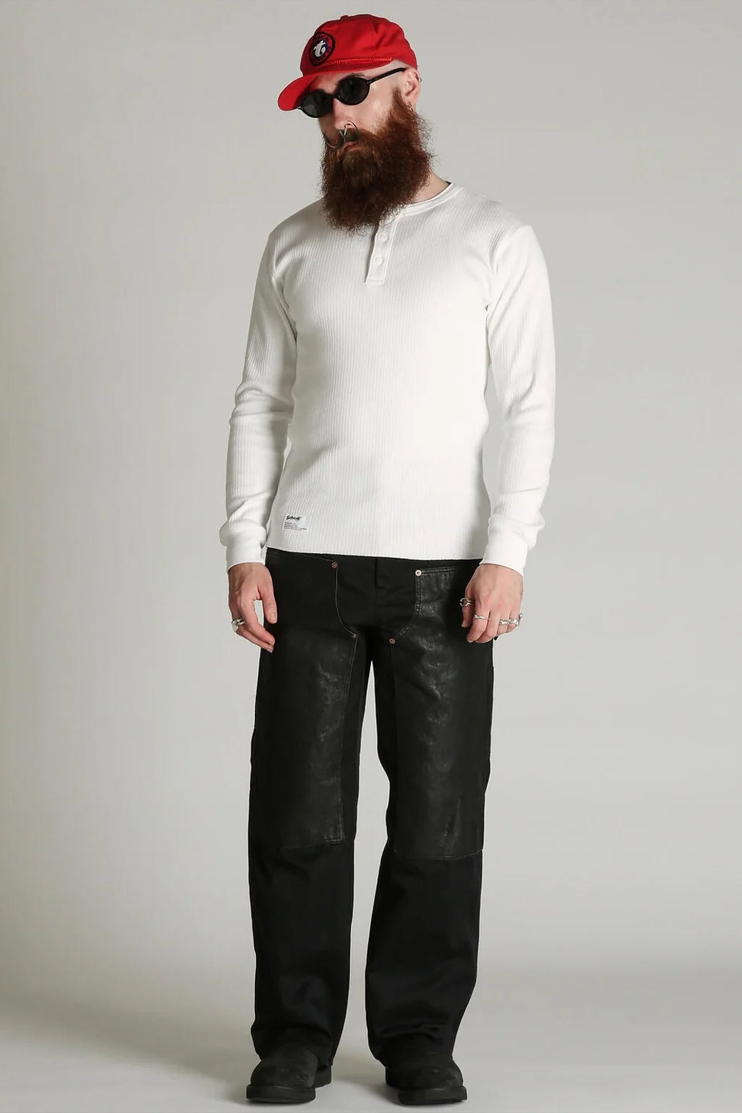 LEATHER COMB. DOUBLE KNEE PANTS