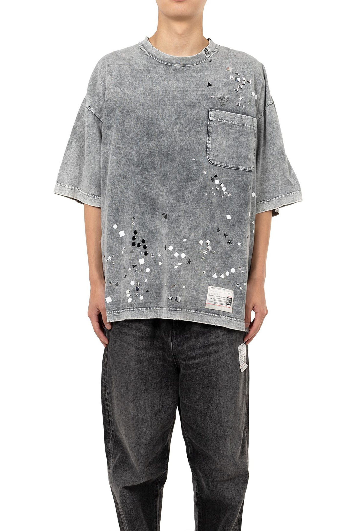 EMBELLISHED BLEACHED TEE