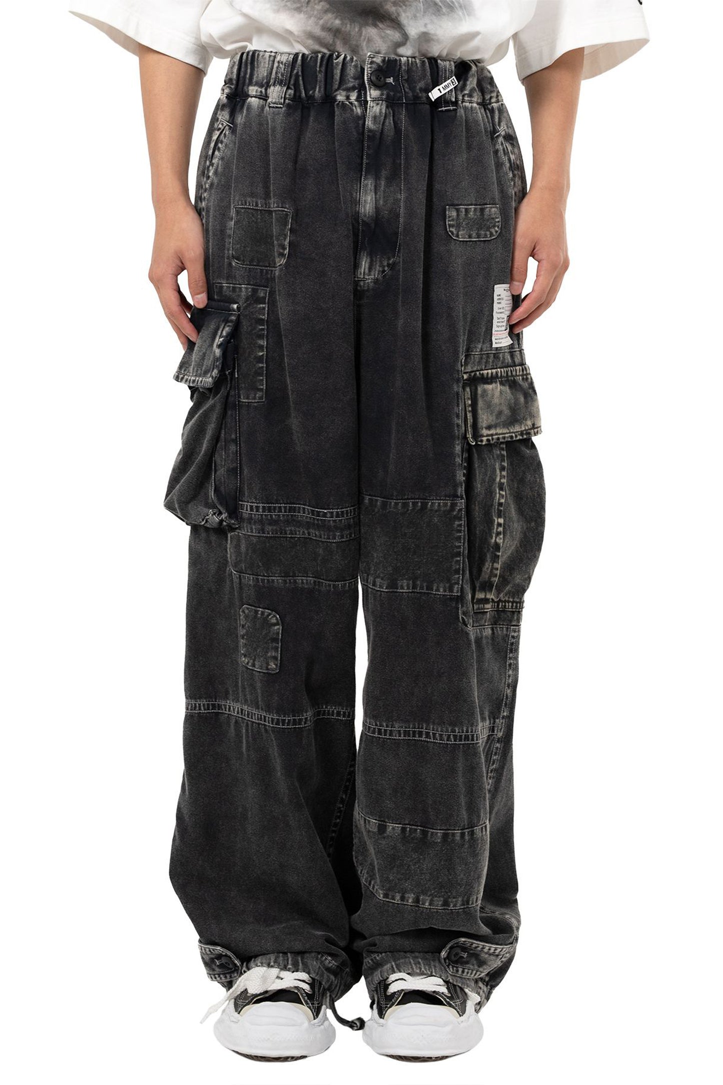 COTTON SATIN CARGO TROUSERS