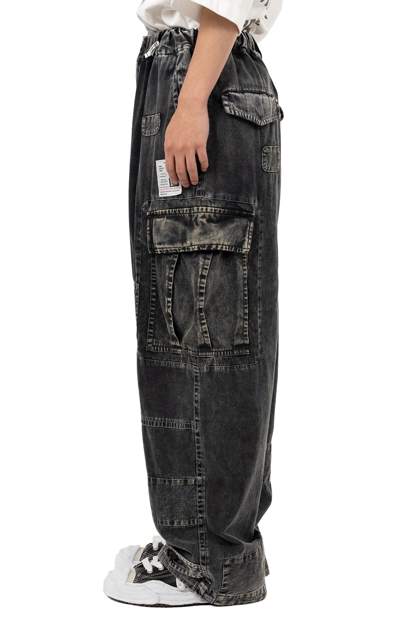 COTTON SATIN CARGO TROUSERS