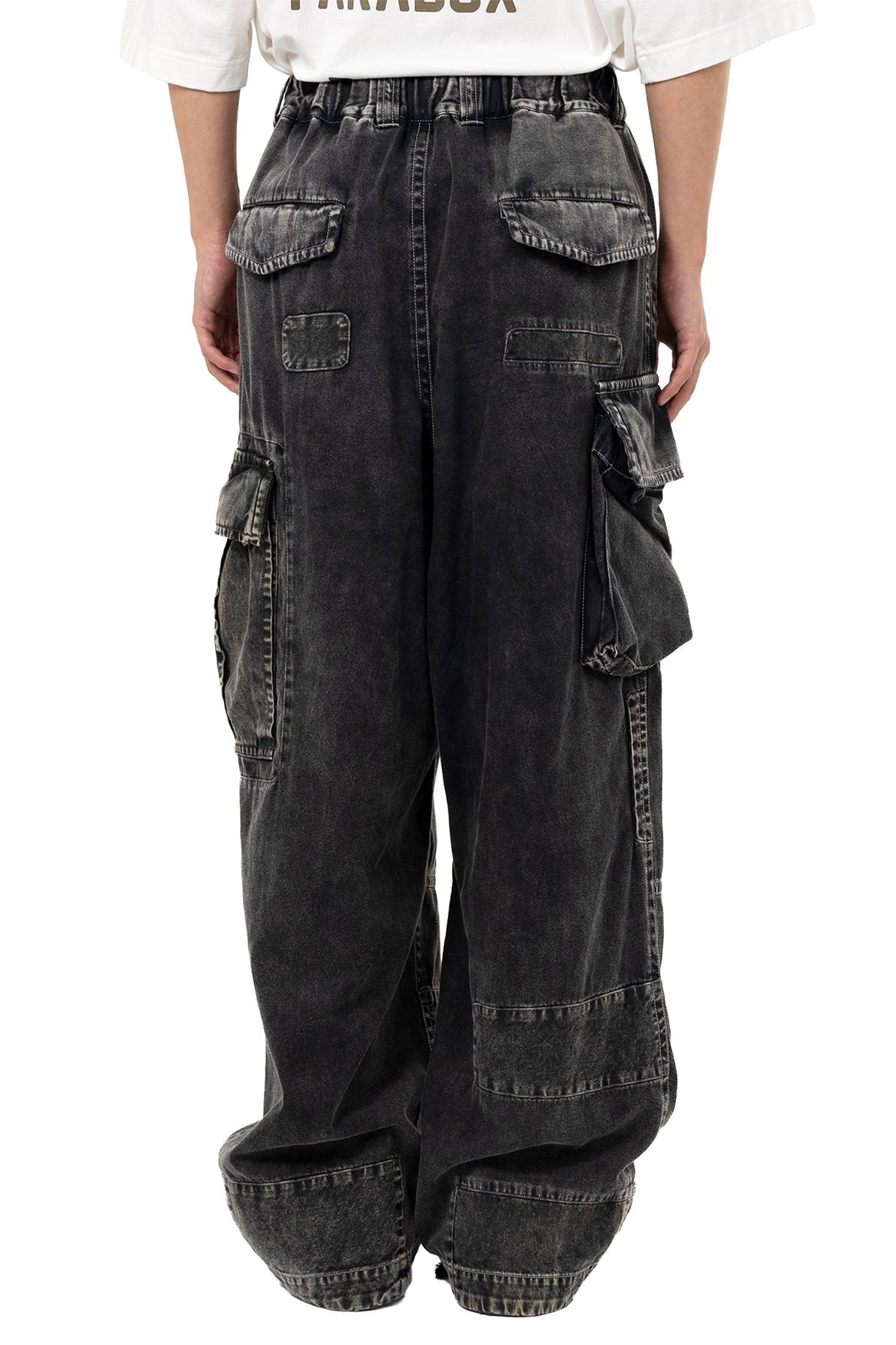 COTTON SATIN CARGO TROUSERS
