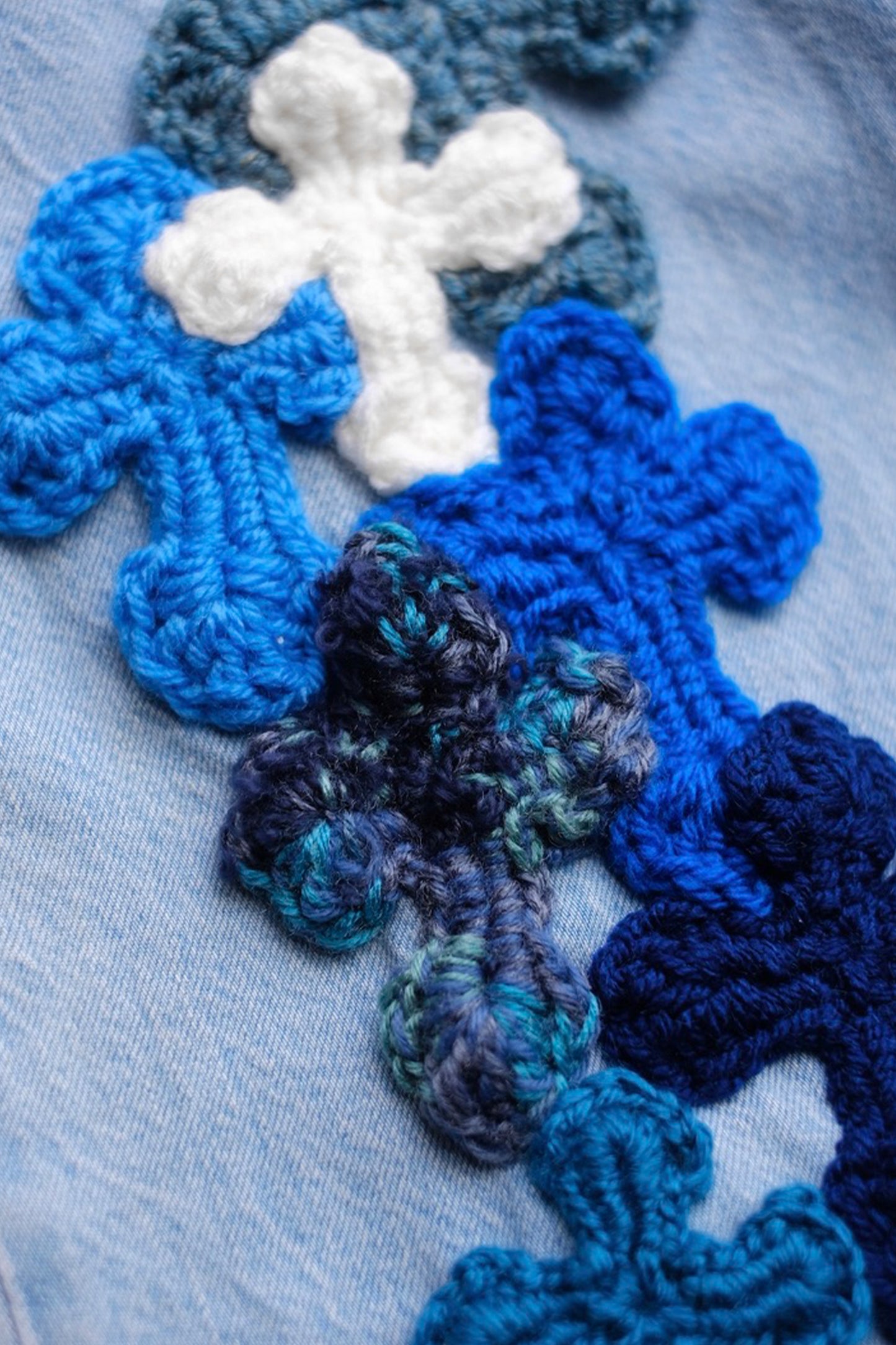 3D cross knit Denim