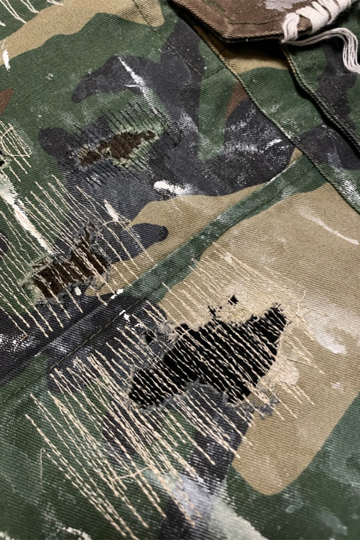 DAMAGE CAMO SHORT PANTS