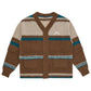 STRIPED KNIT  MOHAIR CARDIGAN