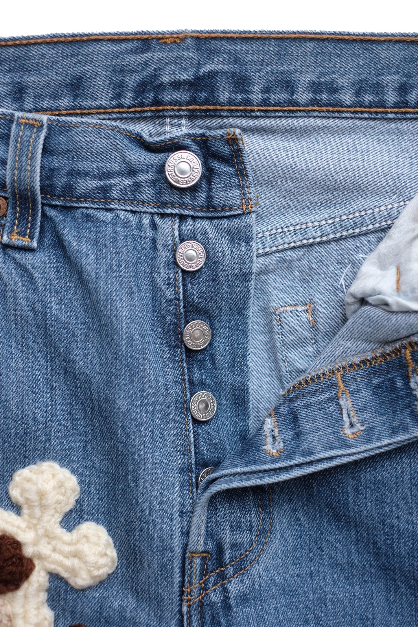 3D cross knit Denim