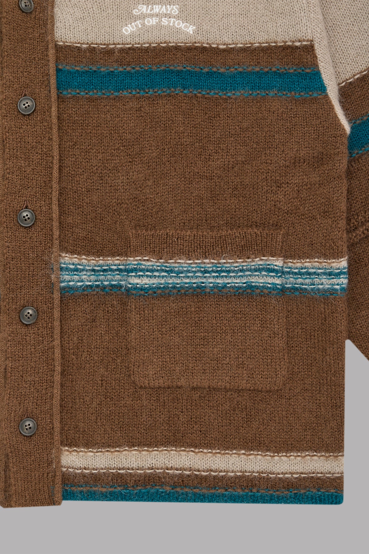 STRIPED KNIT  MOHAIR CARDIGAN